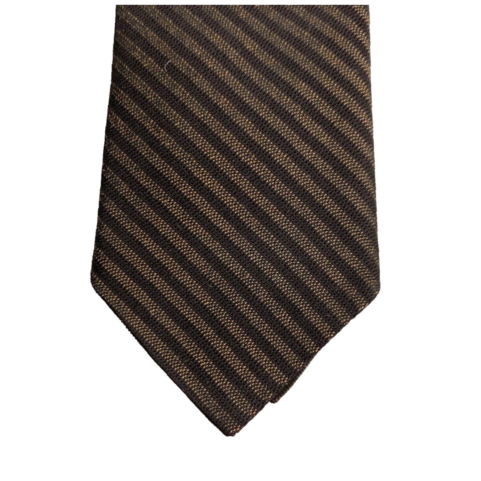 Vintage VINTAGE Wembley Striped Black Gold Skinny Tie 51 x 2 Men Tie Size ONE SIZE - 2 Thumbnail