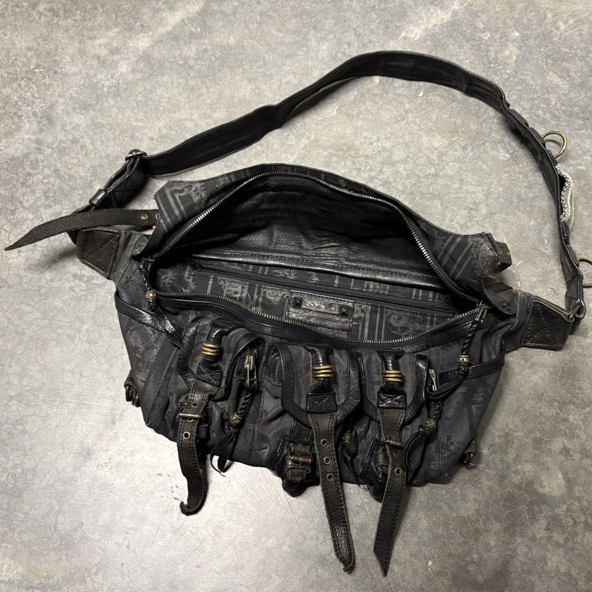 KMRii studded leather vamp crossbody bag