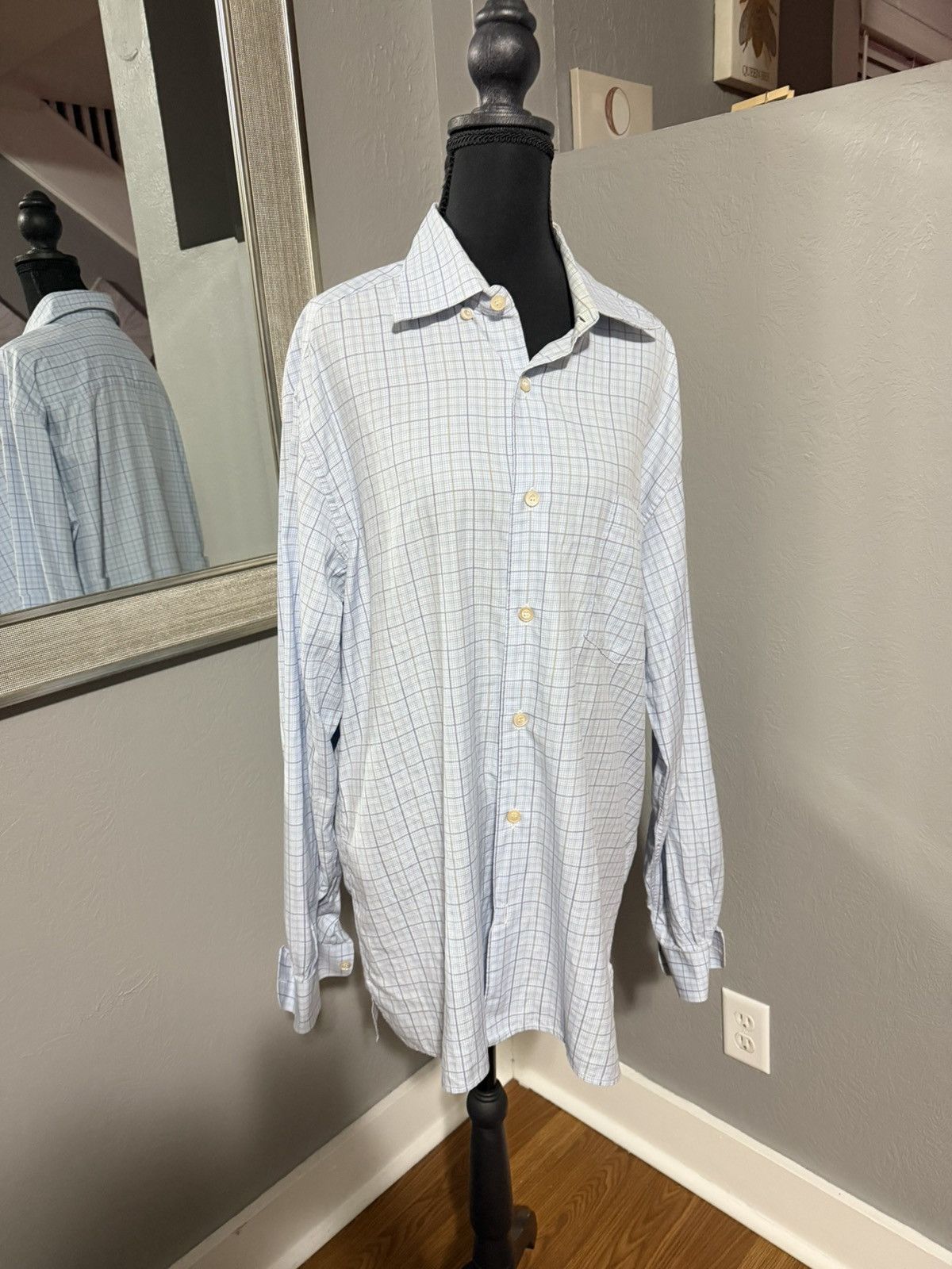 Ermenegildo Zegna Ermenegildo Zegna Plaid Oxford Blue Office Button Up large Size US L / EU 52-54 / 3 - 1 Thumbnail