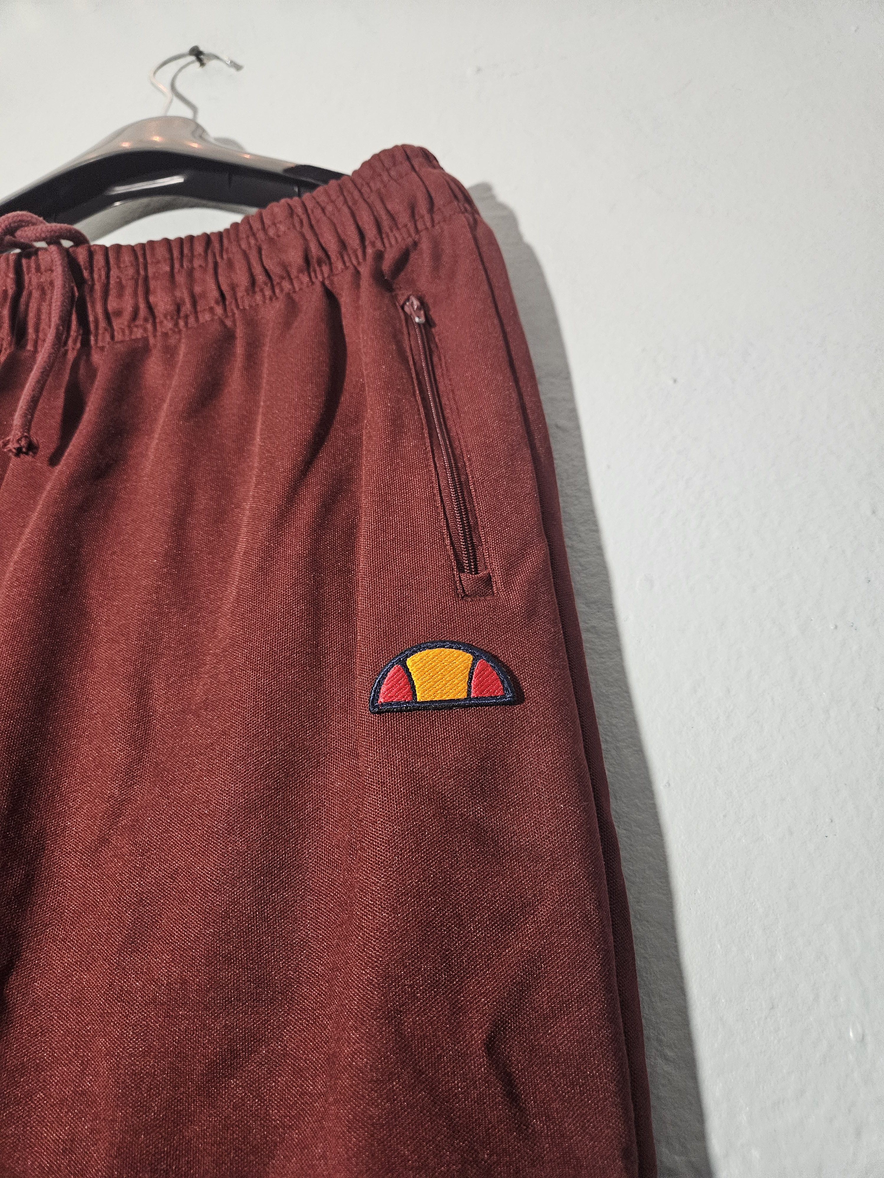 Ellesse Maroon Patched Sports Logo Joggers Size US 32 / EU 48 - 3 Thumbnail
