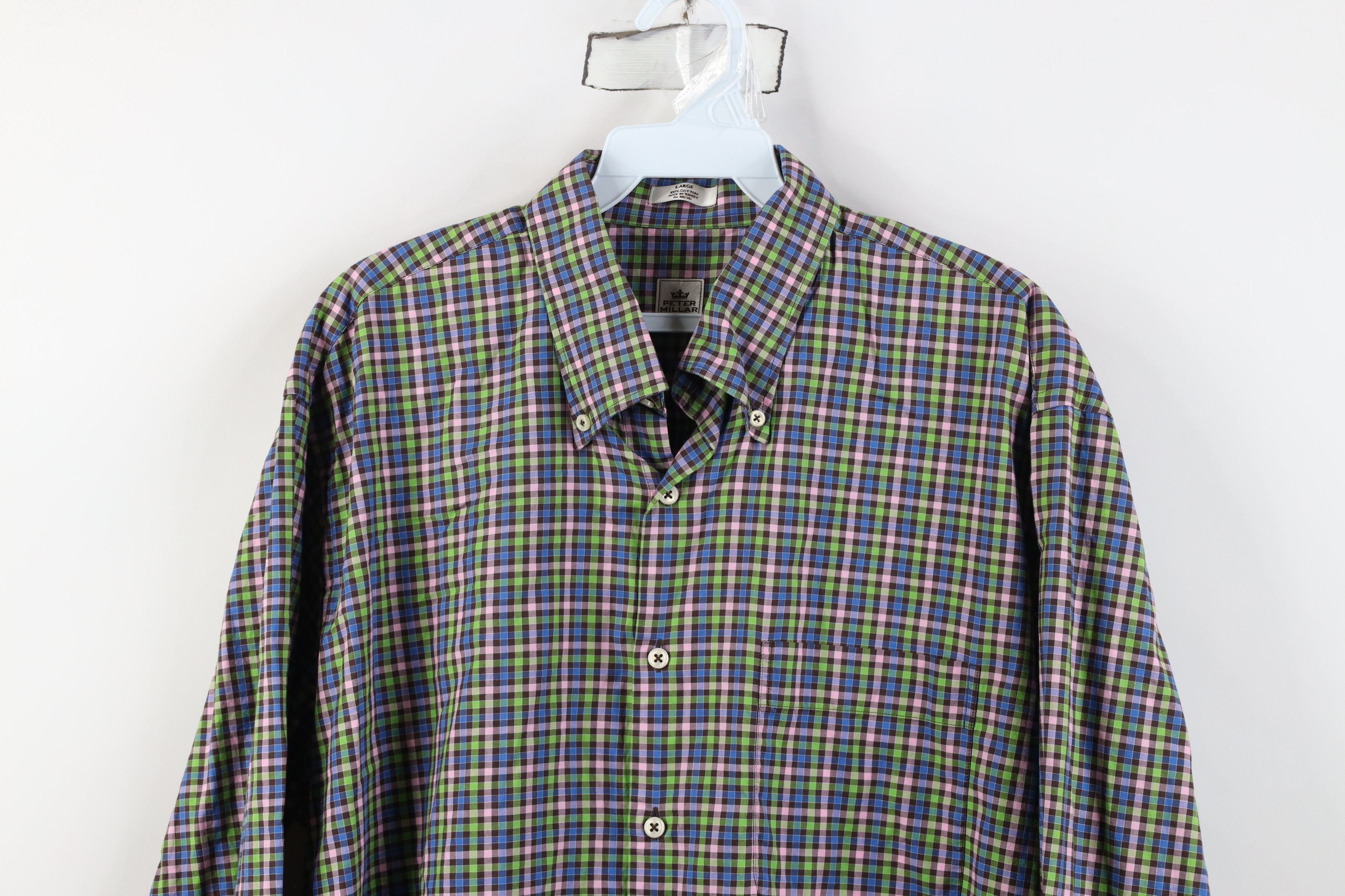 Peter Millar Vintage Peter Millar Collared Button Down Dress Shirt Plaid Size US L / EU 52-54 / 3 - 2 Thumbnail