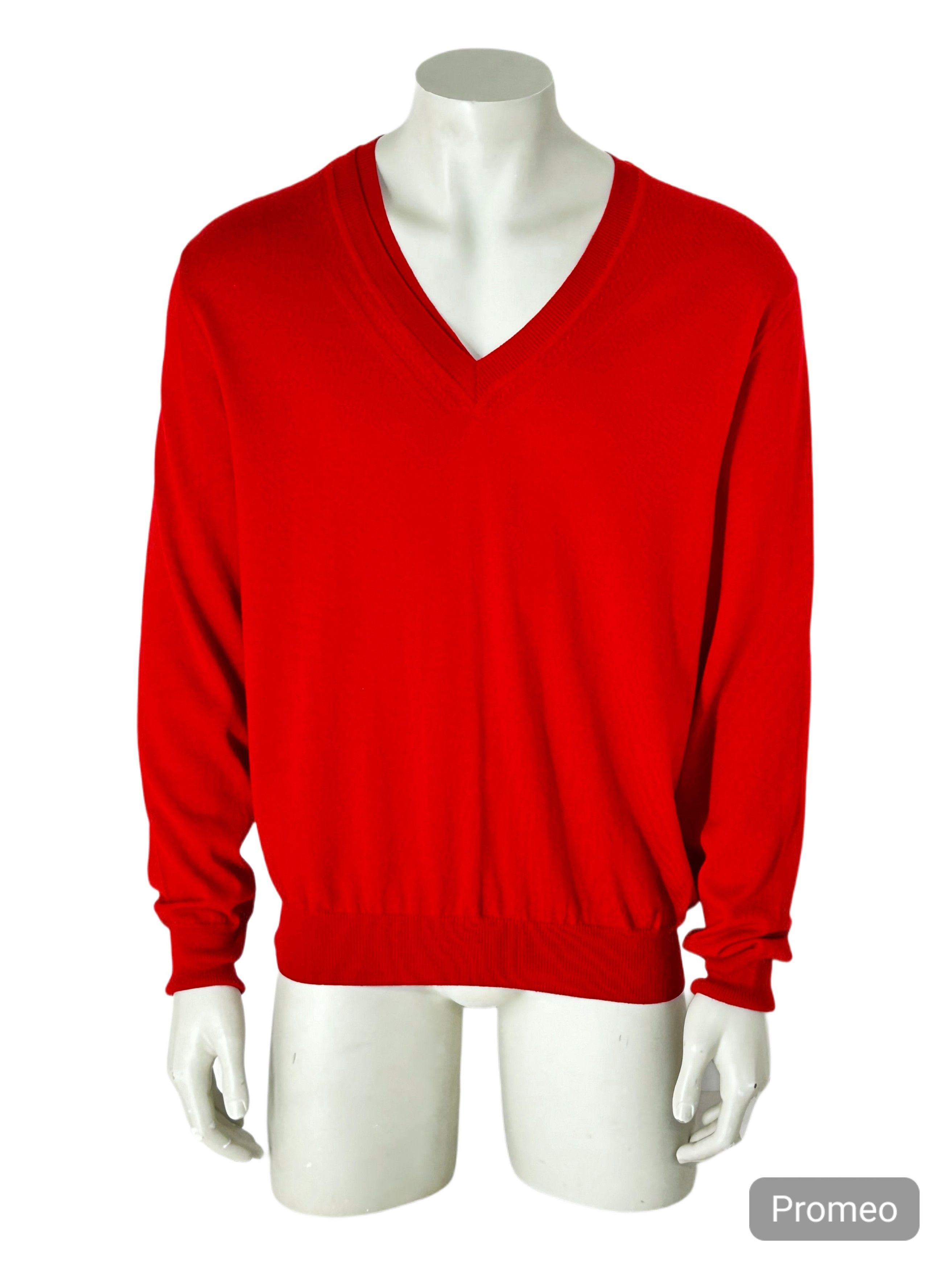 Dior DIOR HOMME RED LAYERED V-NECK KNIT Size US XL / EU 56 / 4 - 1 Thumbnail