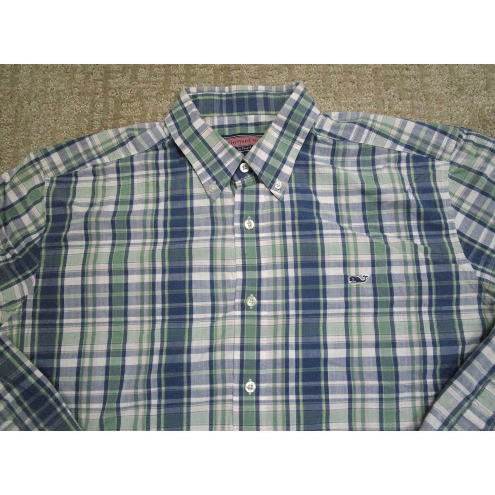 Vineyard Vines Vineyard Vines Shirt Men XL Blue Plaid Long Sleeve Button-Up Collared Casual Targeted Keywords: Collegiate Whale Size US XL / EU 56 / 4 - 2 Thumbnail