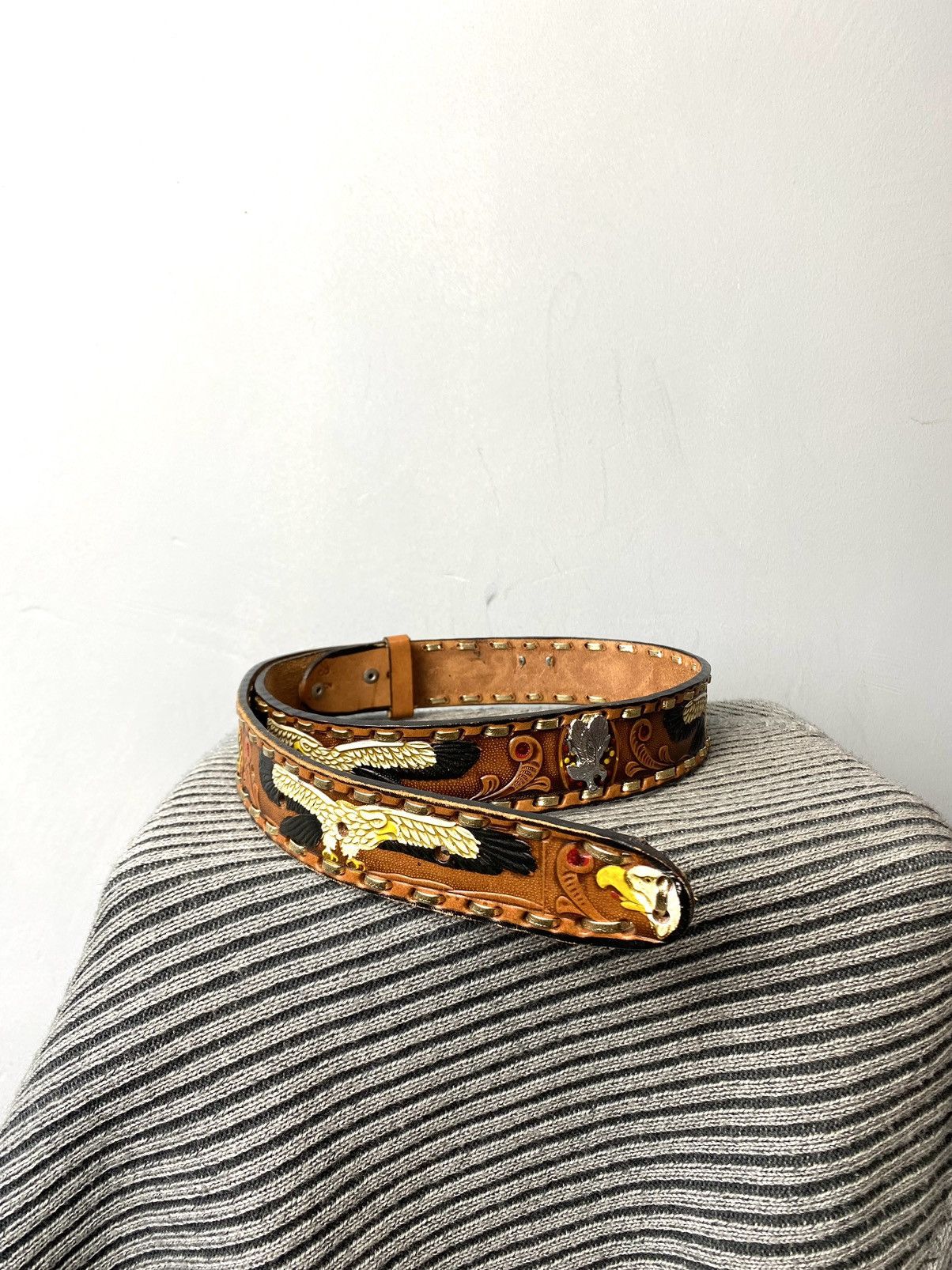 Cowboy Equipment Vintage Leather Belt Cowboy Western Style Metal Hype Size ONE SIZE - 1 Thumbnail