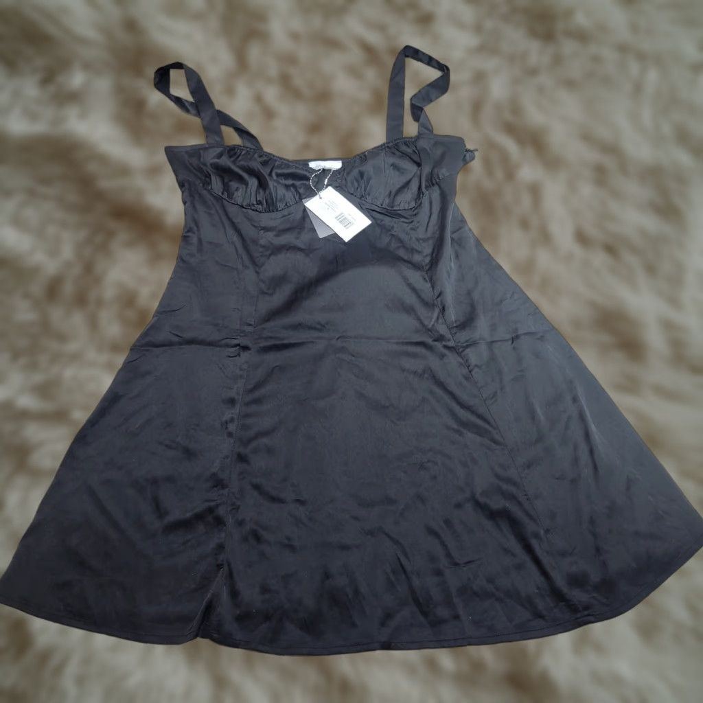 Vintage Danielle Bernstein Ruched Bralet Princess Dress Mini Fit & Flare Cocktail L NWT Dress Size ONE SIZE - 1 Thumbnail