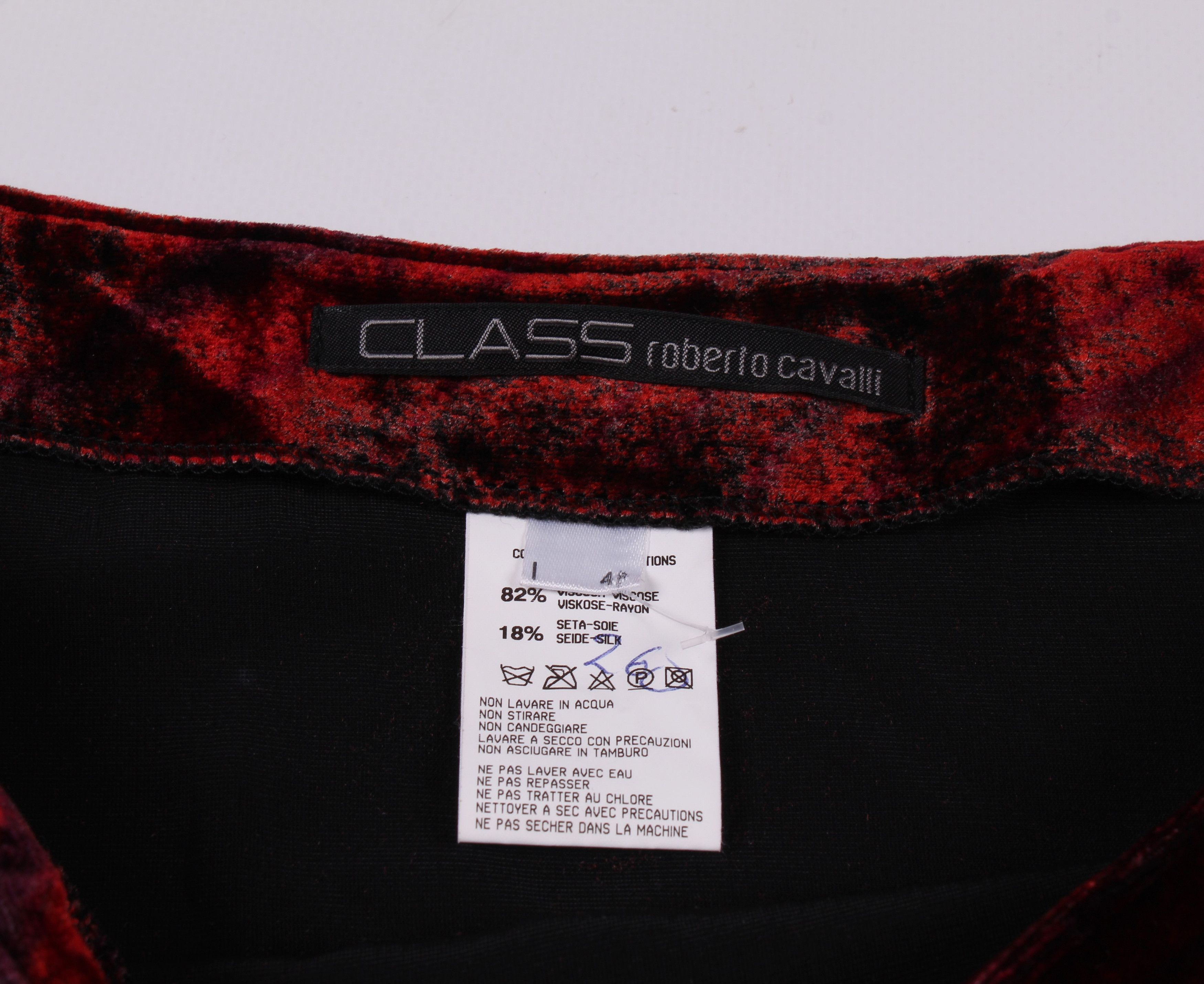 Cavalli Class Vintage Class Roberto Cavalli Velour Red Midi Skirt Size 28" / US 6 / IT 42 - 5 Thumbnail