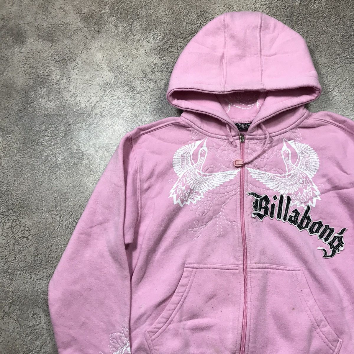 Vintage Vintage 90s Billabong Pink Zip Hoodie Skate Streetwear M Size M / US 6-8 / IT 42-44 - 3 Thumbnail