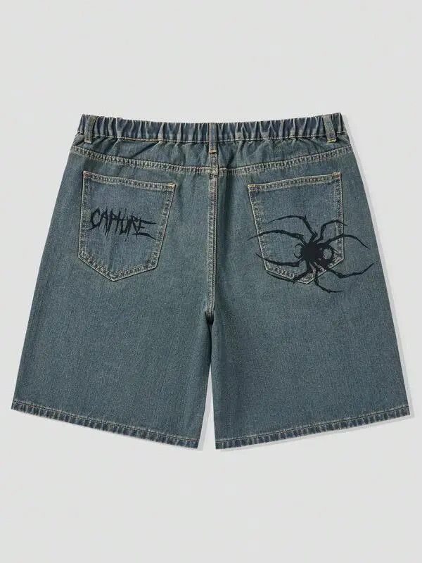 Jean Hazaki x Endo VINTAGE graphic Y2K DRIP denim shorts Size US 34 / EU 50 - 2 Thumbnail