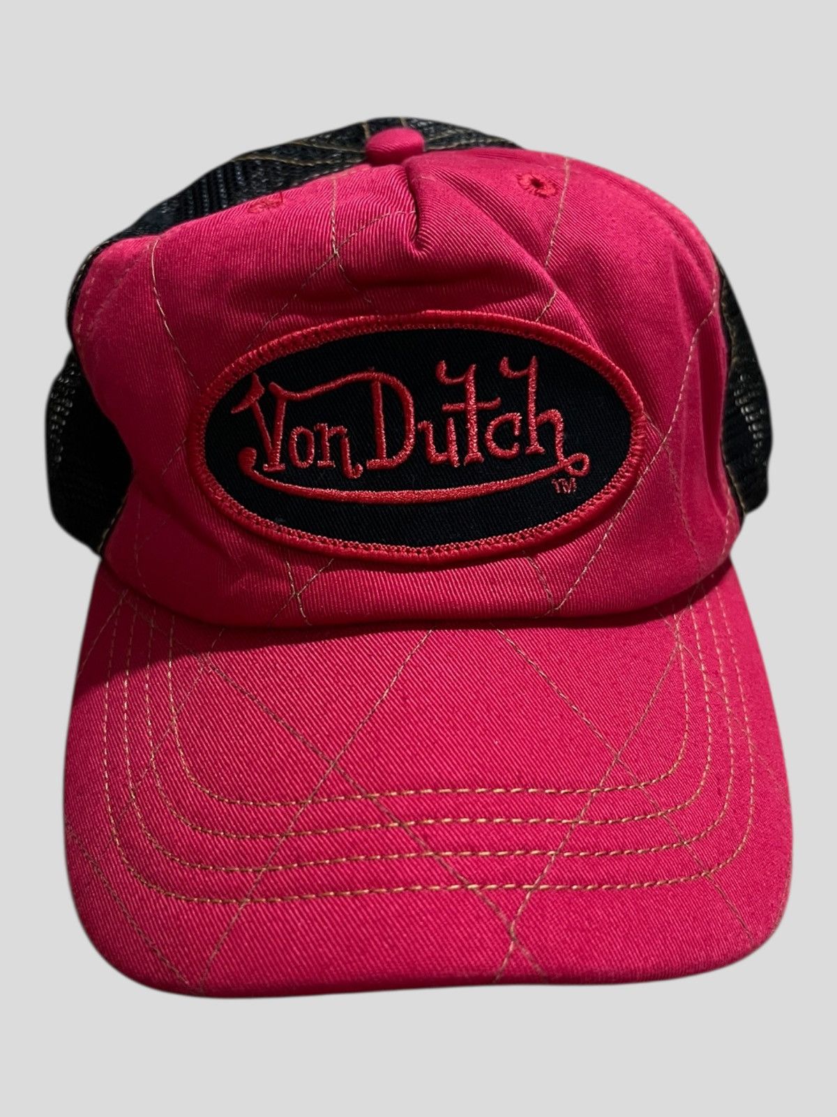 Von Dutch Y2K Von Dutch Patch Logo Quilted Mesh Trucker Cap Hat Size ONE SIZE - 2 Thumbnail