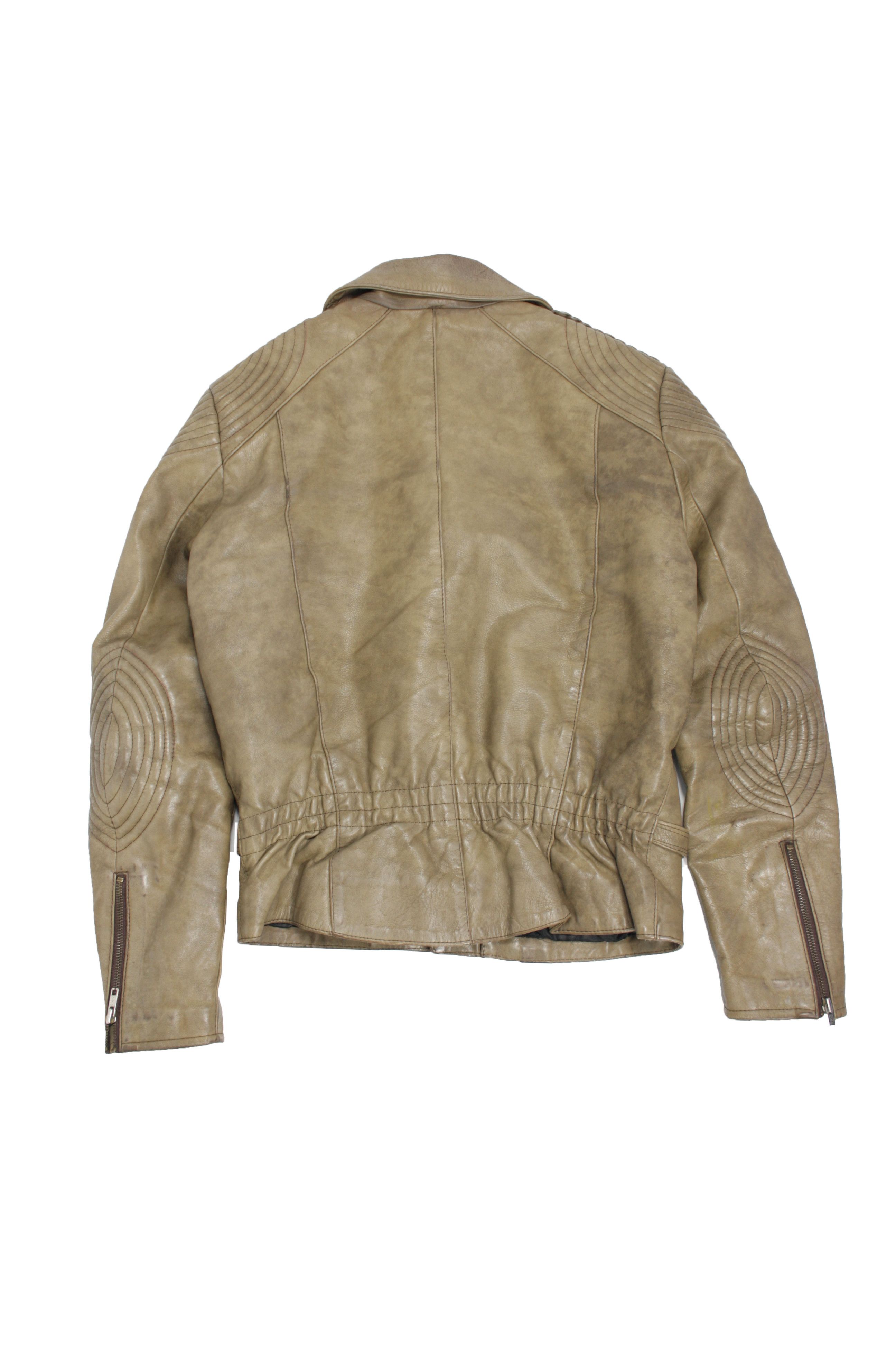 Vintage Damen 70s-80s Vintage Asymmetrical Leather Biker Jacket Size XL / US 12-14 / IT 48-50 - 5 Thumbnail
