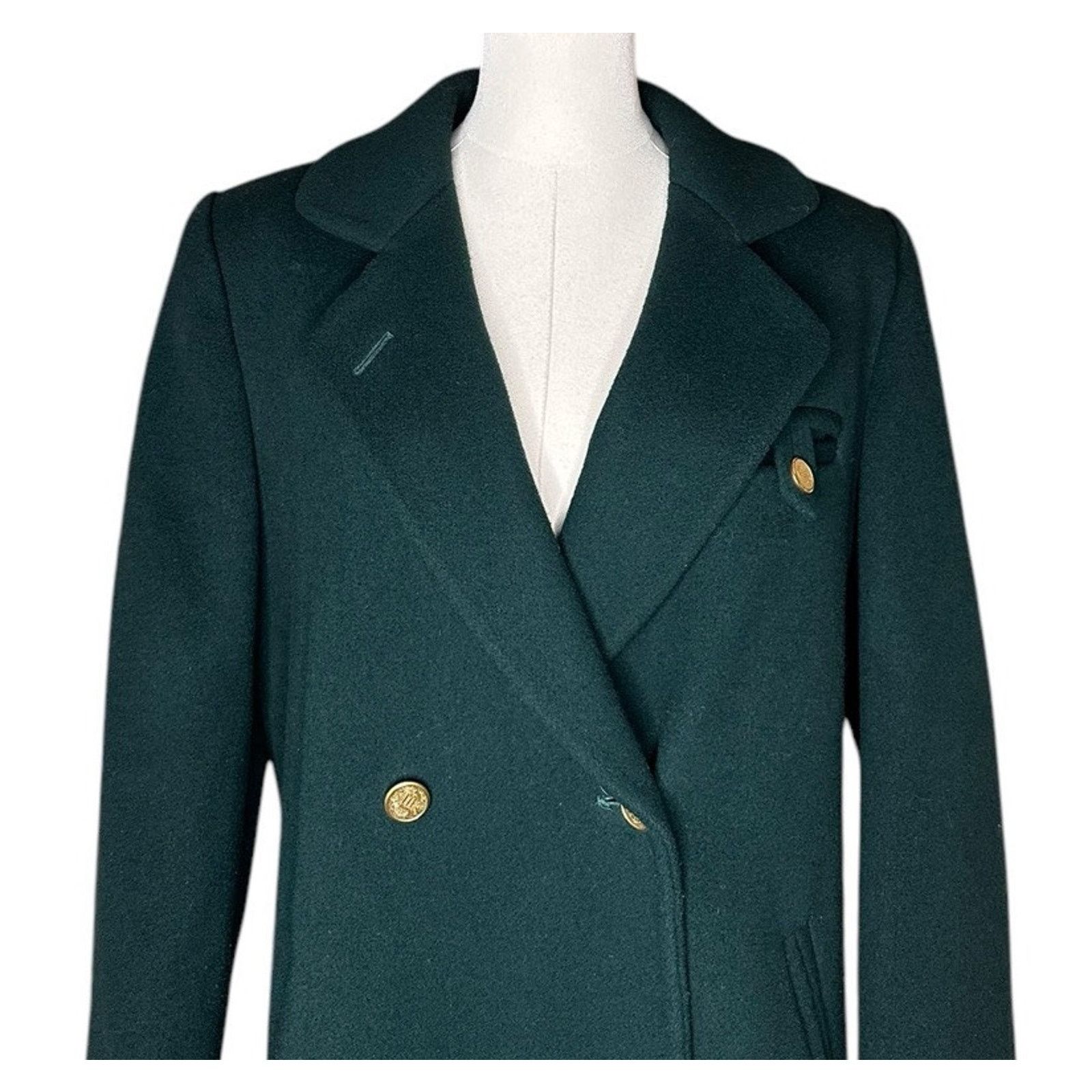 Other Vintage JG Hook Green Wool Pea Coat 100% Wool Gold Buttons Size M / US 6-8 / IT 42-44 - 2 Thumbnail