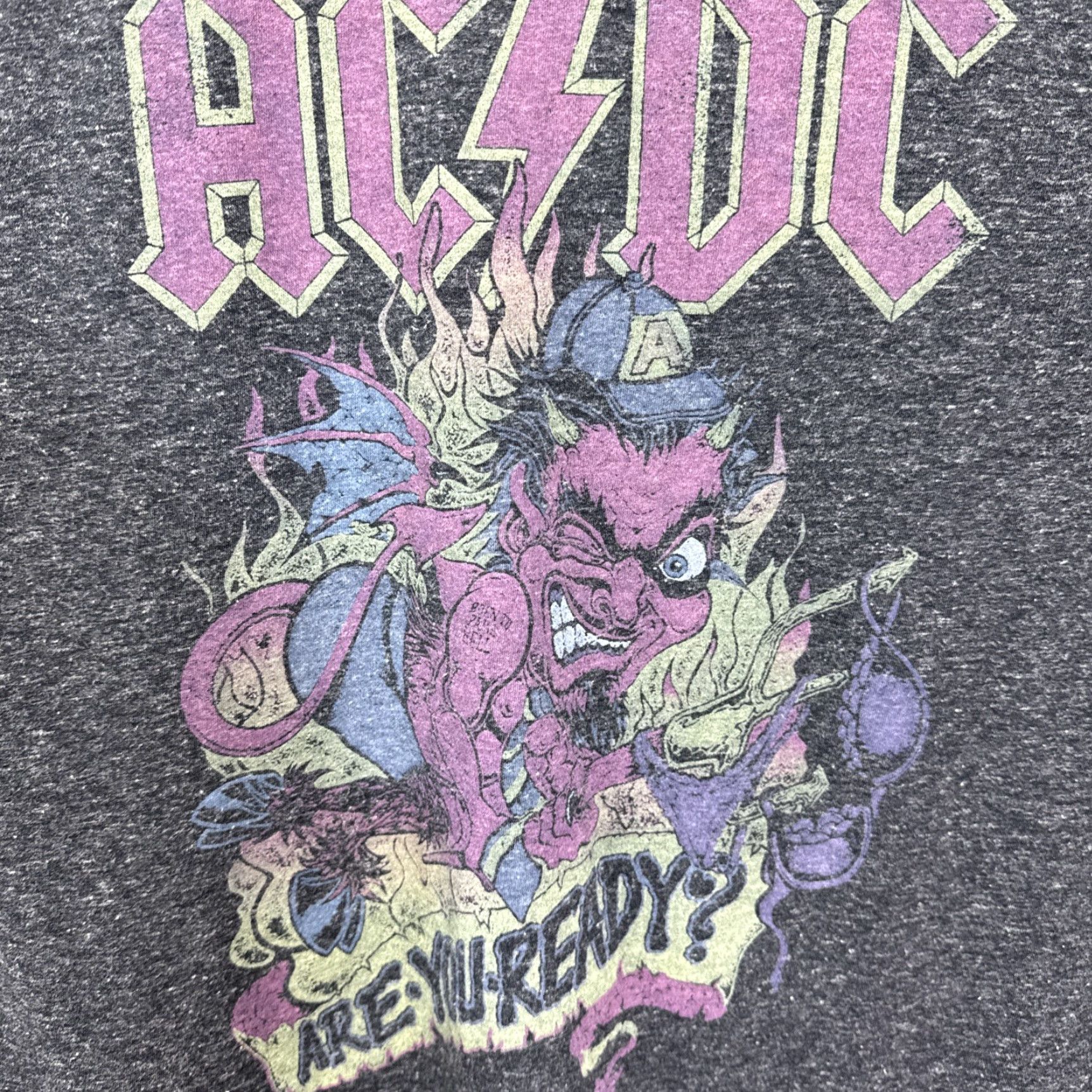 Vintage AC/DC Shirt Men XL Black Graphic Tee 90s Band Rock Devil Vintage Style T-Shirt Size US XL / EU 56 / 4 - 7 Thumbnail