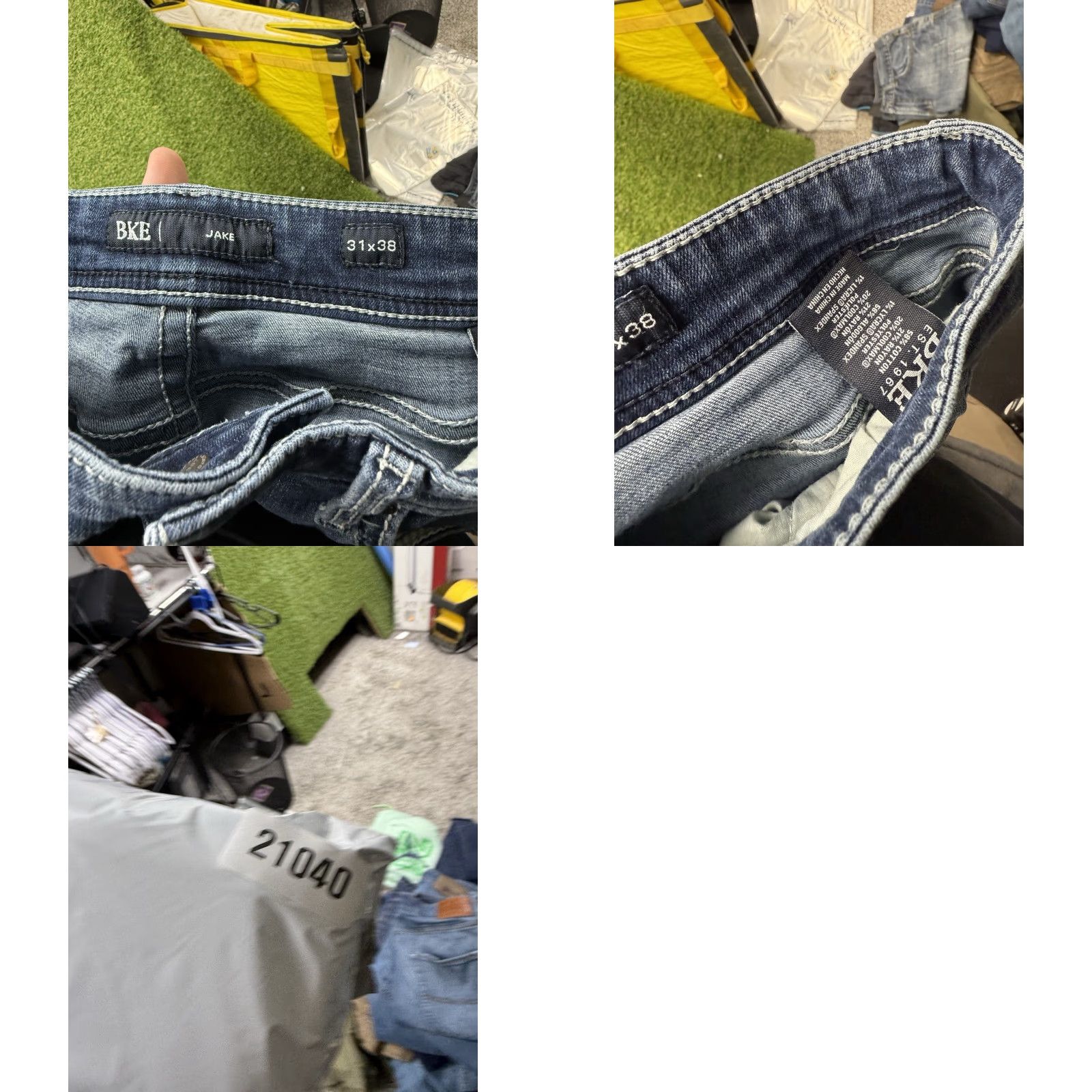 Vintage Buckle Buckle Bke Jeans Mens 31x38 Medium Wash Straight Leg Stretch Casual Comfort Denim 5-Pocket Regular Blue Mens Jeans 31in 38in��� Size US 31 - 9 Thumbnail