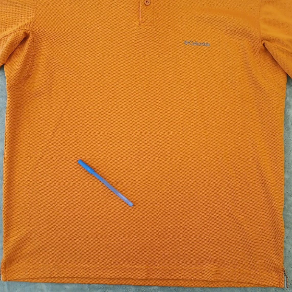 Vintage Columbia Polo Shirt Mens Large Orange Knit Short Sleeve Shirt Polo Logo Short Sleeve Orange Mens L Polo Size US L / EU 52-54 / 3 - 4 Thumbnail