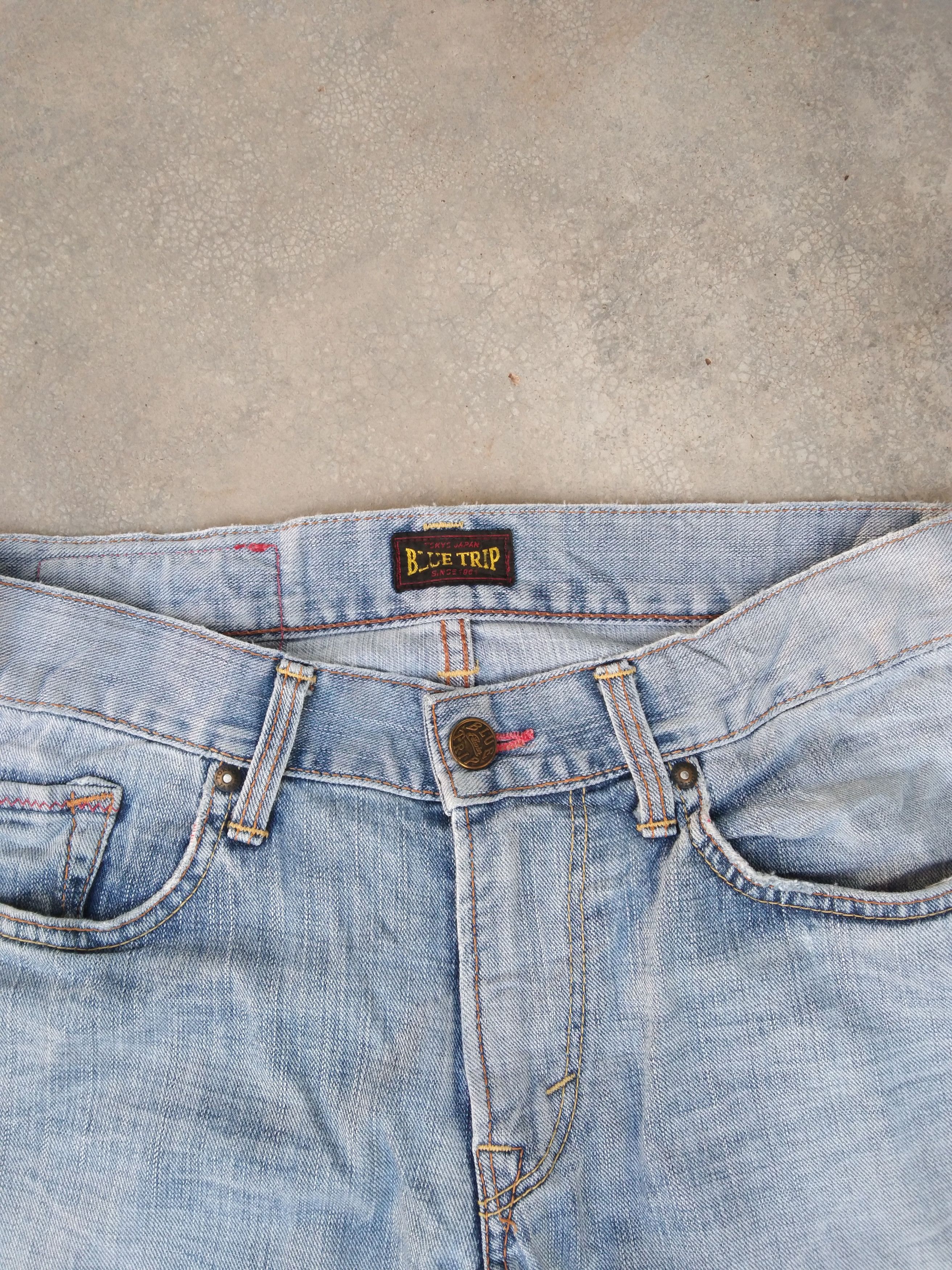 Japanese Brand Vintage Faded Blue Edwin Distressed Jeans 31x34 Size US 31 - 7 Thumbnail