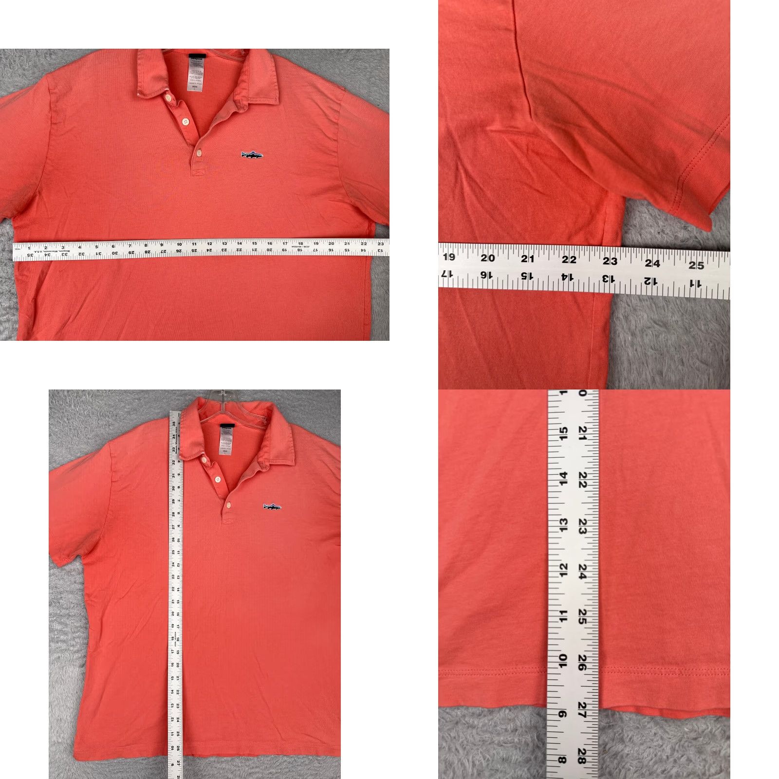 Patagonia Patagonia Polo Shirt Men Large Orange 100% Cotton Short Sleeve Trout Logo Polo Shirt Mens Large Orange Size US L / EU 52-54 / 3 - 8 Thumbnail