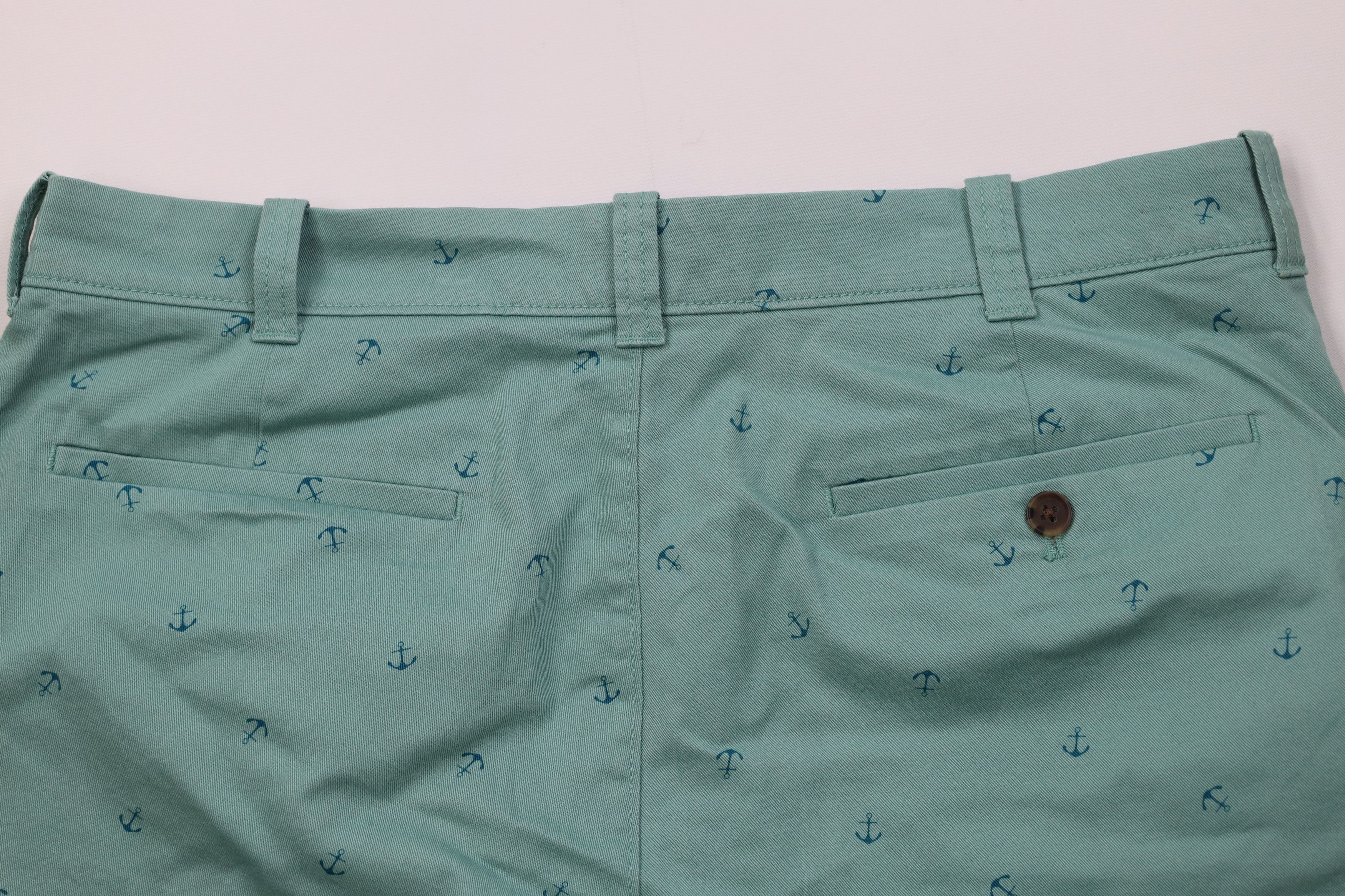 J.Crew J Crew Nautical Boat Anchor All Over Print Chino Shorts Teal Size US 33 - 10 Thumbnail