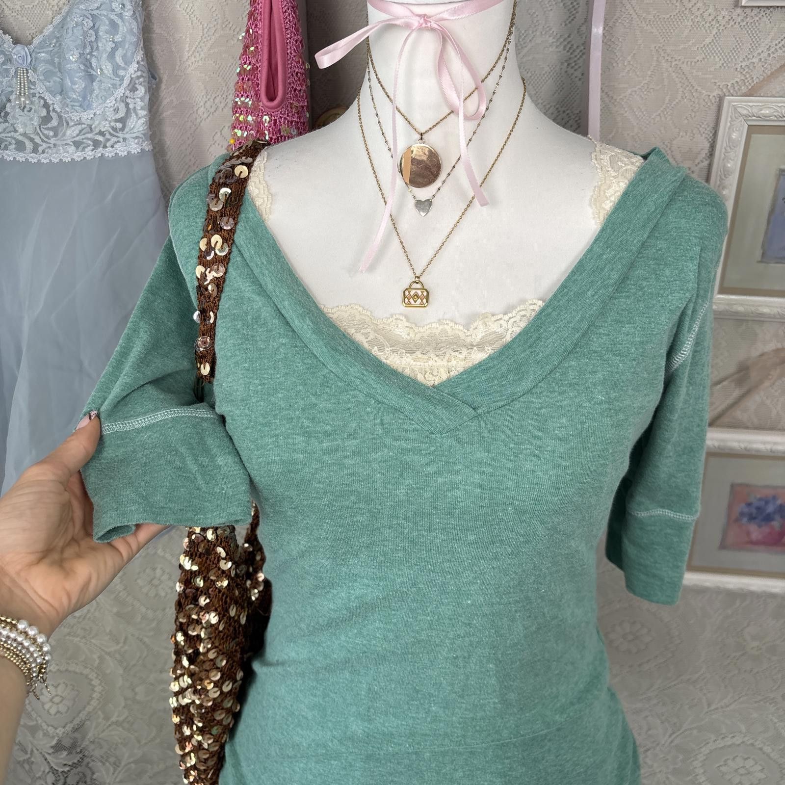 Energie y2k fitted layering babydoll top Size XL / US 12-14 / IT 48-50 - 4 Thumbnail