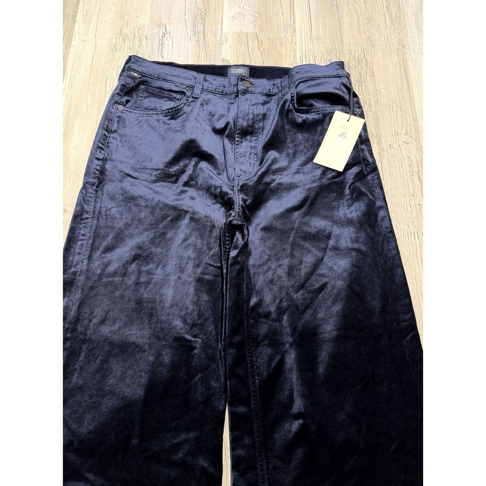 Citizens Of Humanity Citizens of Humanity Paloma Baggy Jeans Womens Size 31 Navy Blue Velvet NWT US Size 24" / US 00 / IT 34 - 5 Thumbnail