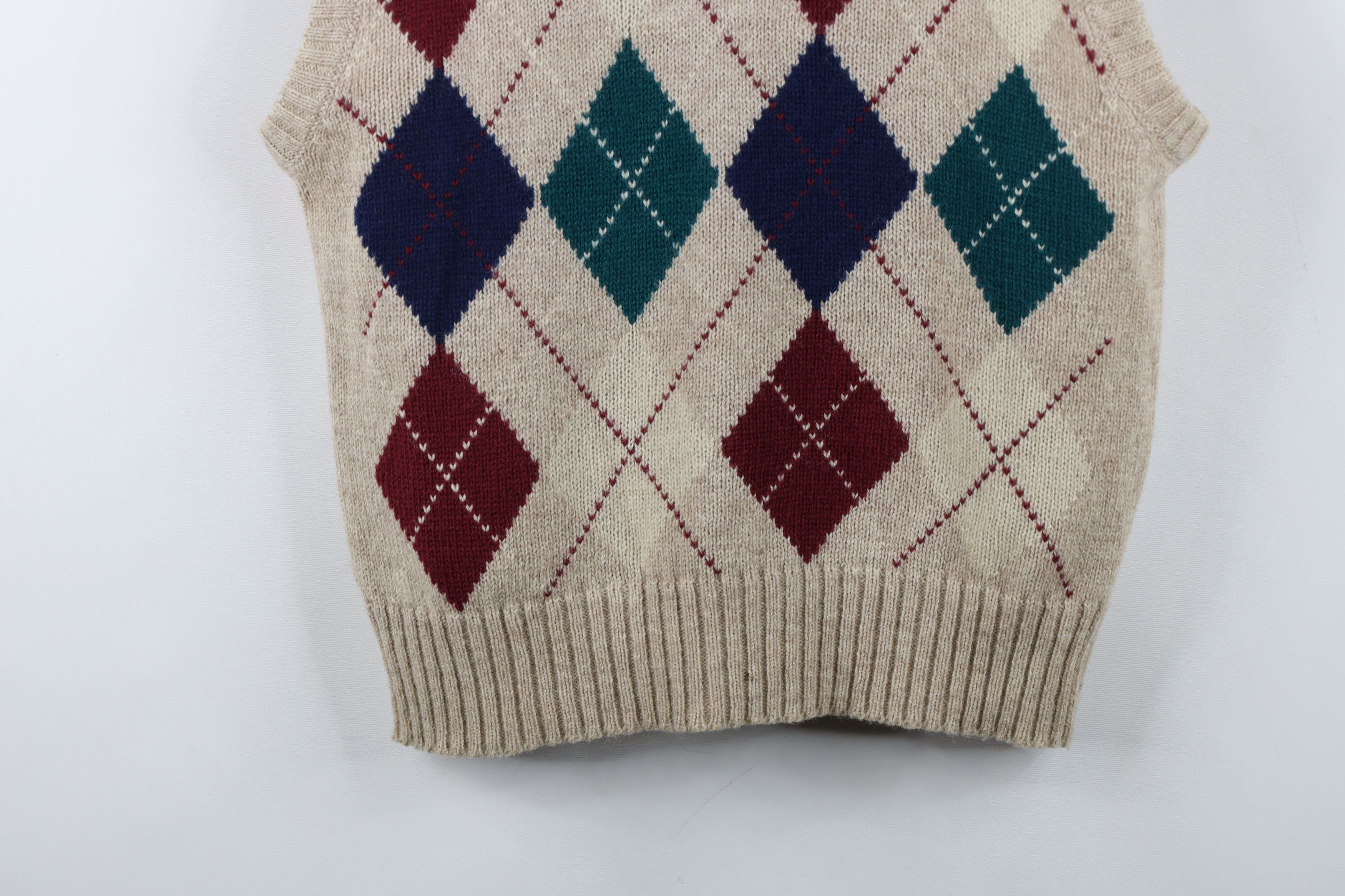 Vintage Vintage 70s Streetwear Argyle Diamond Knit Sweater Vest Size US XL / EU 56 / 4 - 3 Thumbnail