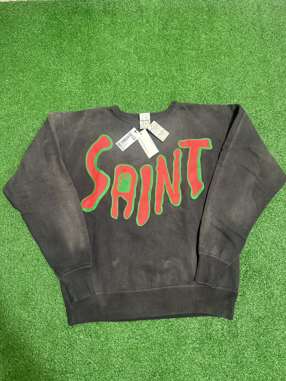 Saint Michael Saint Michael Distressed Logo Sweatshirt Size US M / EU 48-50 / 2 - 1 Thumbnail