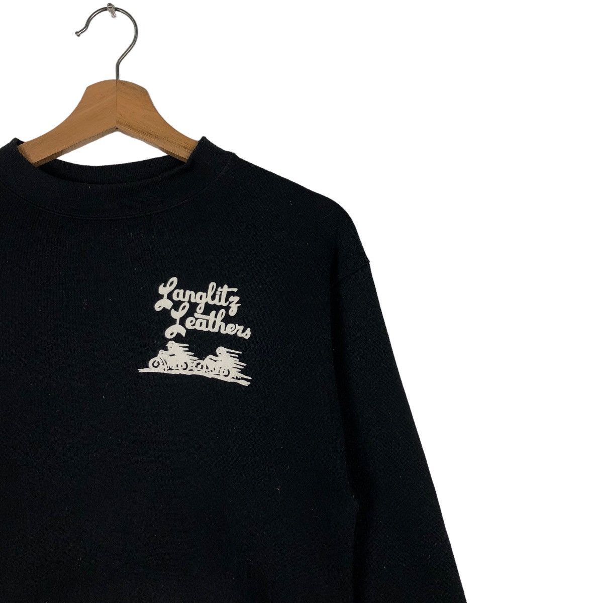 Japanese Brand Vintage Sweatshirt Langlitz Leather Usa Cafe Racer Big Logo Size US S / EU 44-46 / 1 - 5 Thumbnail