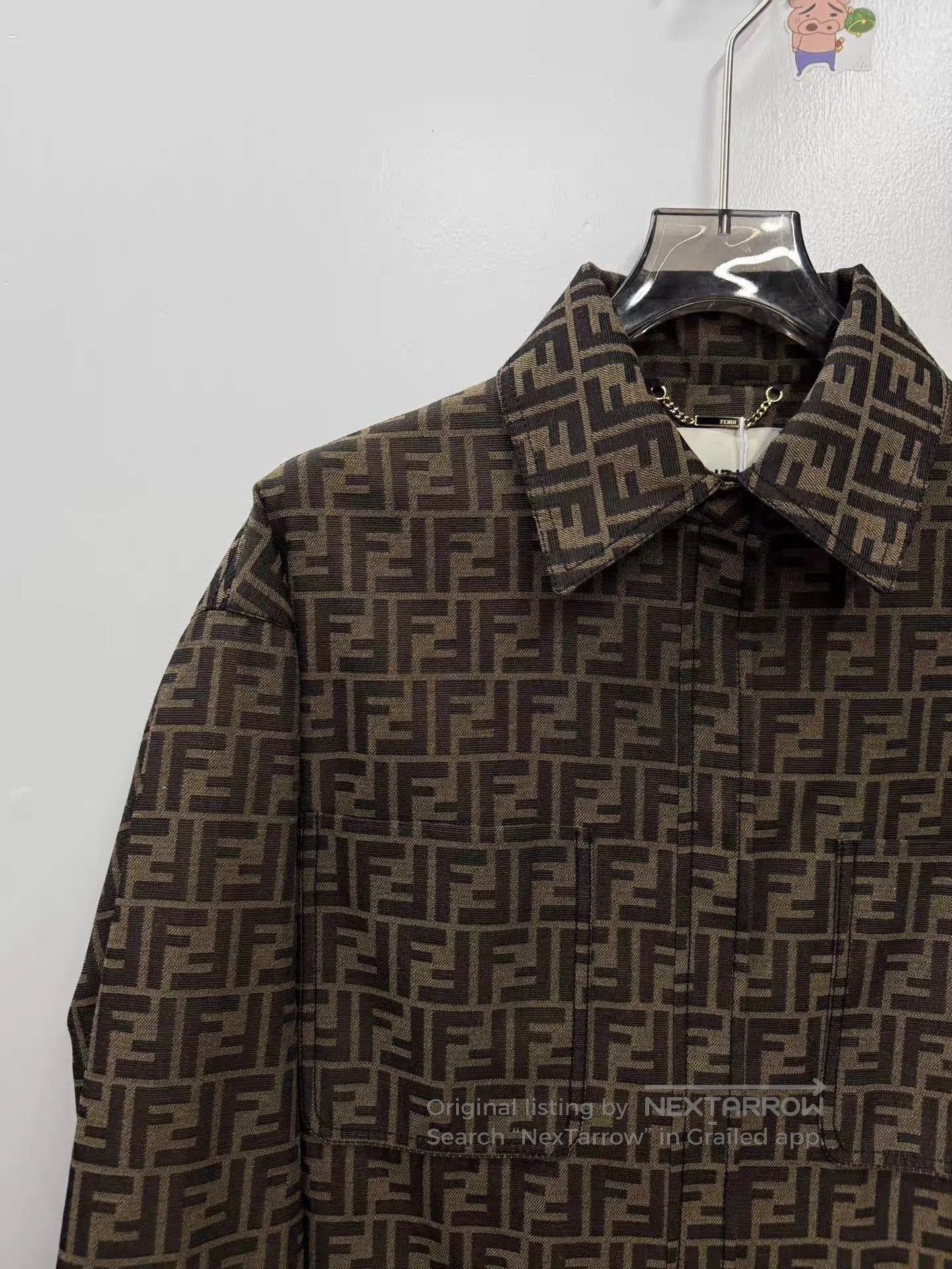 Fendi Brown Patterned Long Sleeve Button. Size US XS / EU 42 / 0 - 3 Thumbnail
