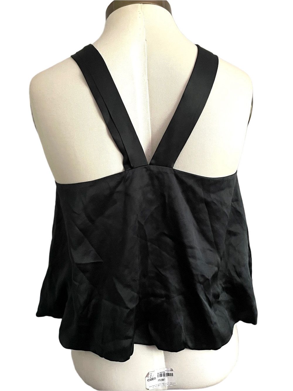 H&M Black Silk Halter Top w/ Bubble Hem - Medium, New w/ Tags Size M / US 6-8 / IT 42-44 - 7 Thumbnail