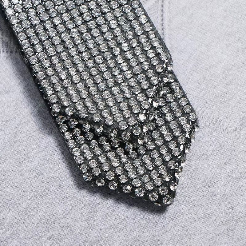 Japanese Brand × Leather Double-layer Diamond Beaded Rhinestone Tie Size ONE SIZE - 3 Thumbnail