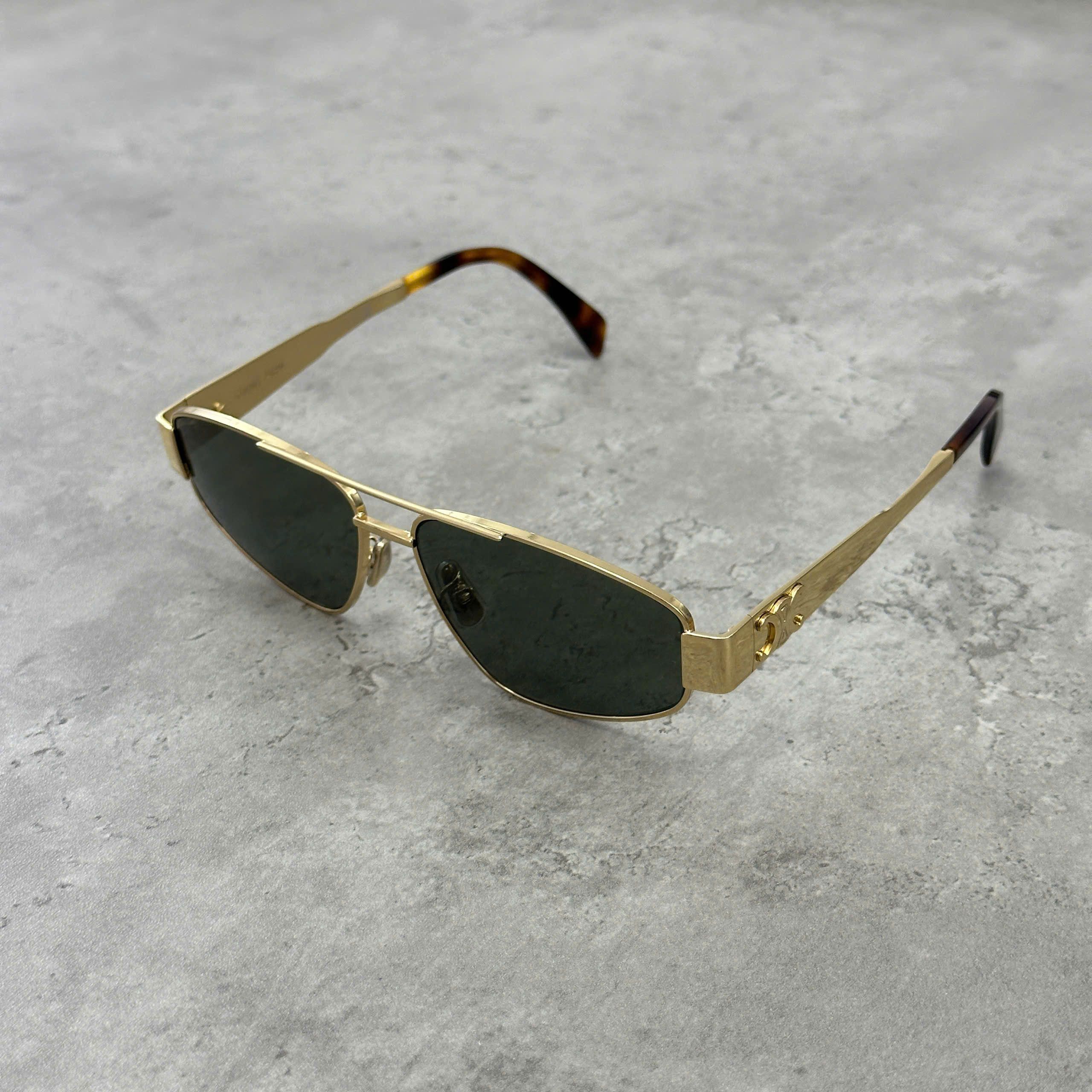 CELINE Triomphe Metal 03 Sunglasses In Metal GOLD