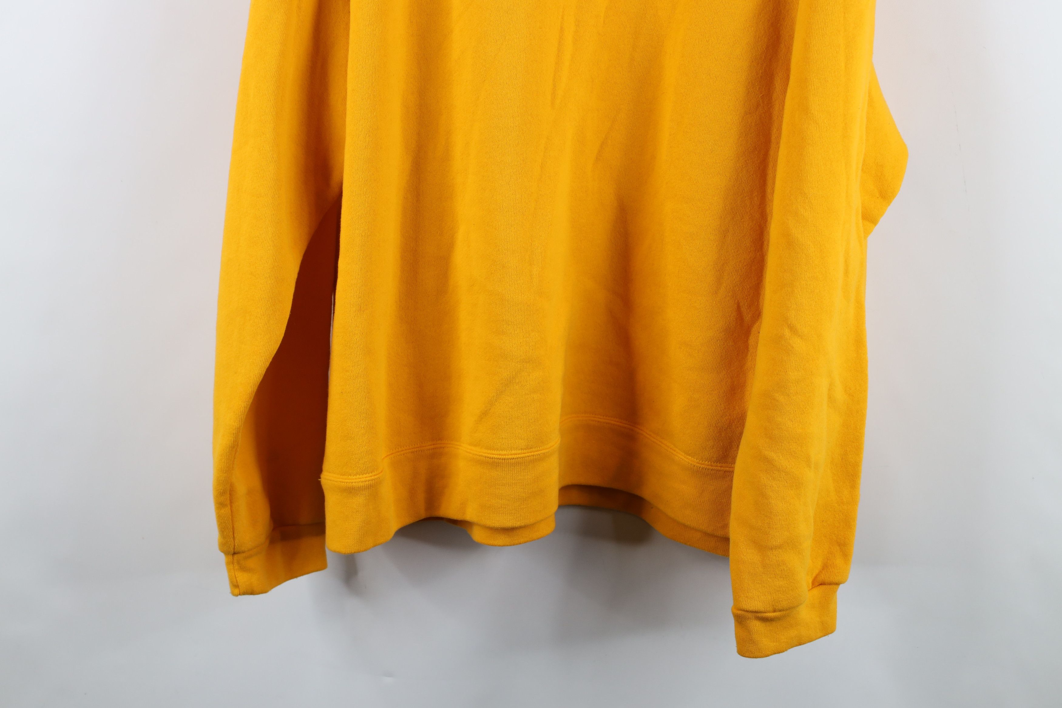 Vintage Vintage 90s Streetwear Faded Blank Hoodie Sweatshirt Yellow Size US XXL / EU 58 / 5 - 13 Thumbnail