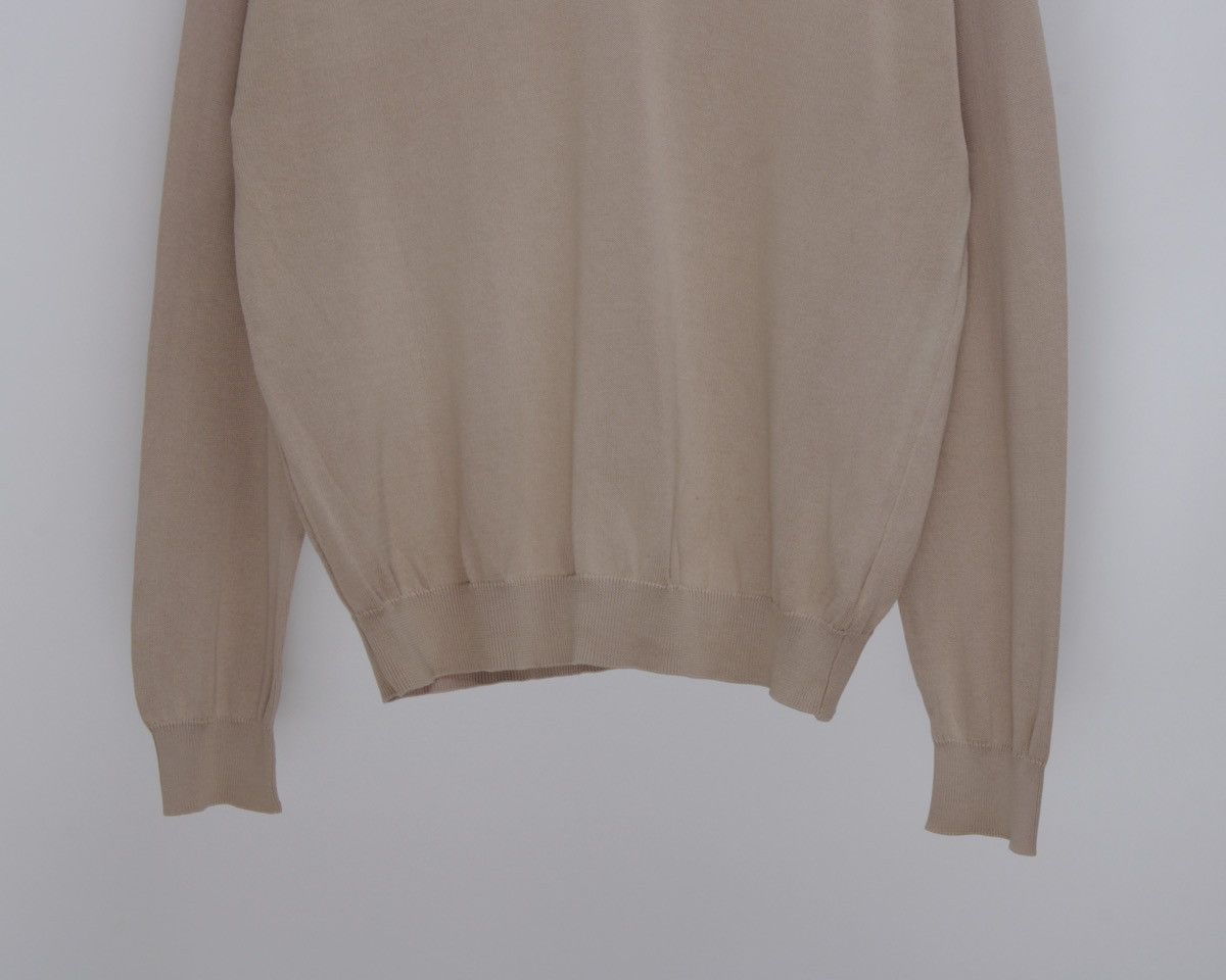Lacoste × Vintage LACOSTE Beige V-Neck Cotton Knitted Pullover Sweater Size 4 Size US L / EU 52-54 / 3 - 3 Thumbnail
