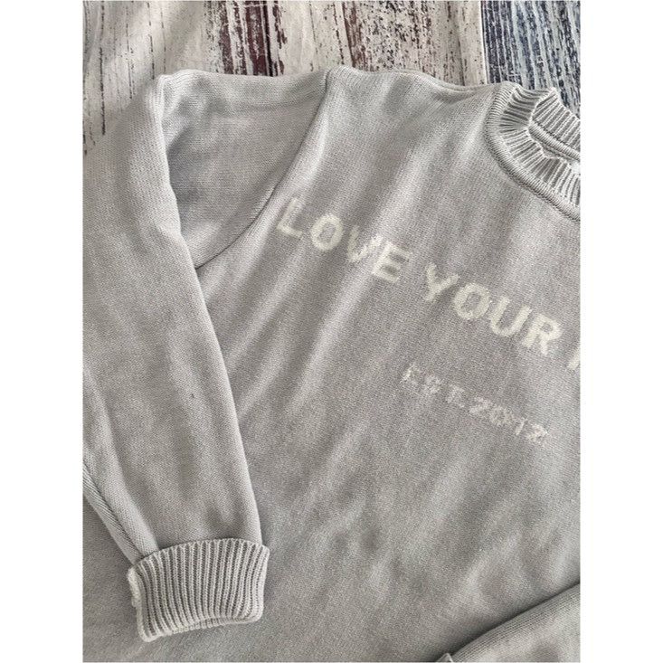 Other Love Your Melon Light Gray Logo Knit Sweater Size S / US 4 / IT 40 - 5 Thumbnail