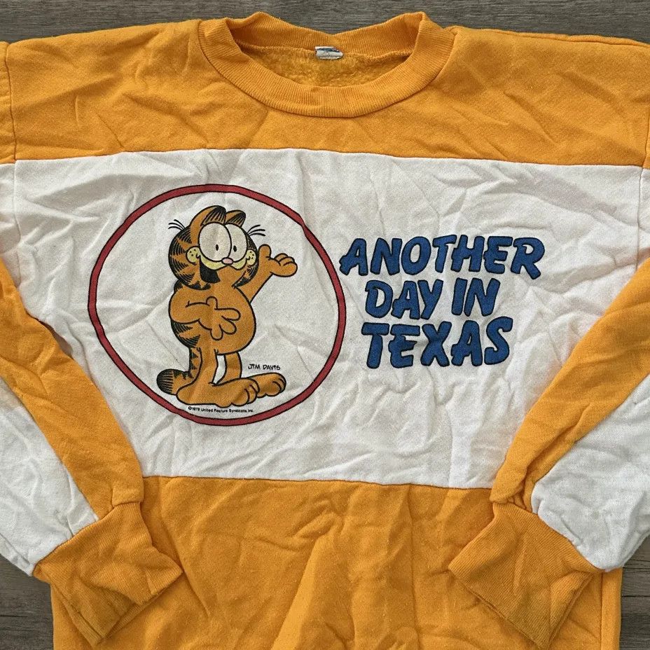 Other Vintage 70s Garfield Another Day In Texas Sweatshirt Size US S / EU 44-46 / 1 - 2 Thumbnail