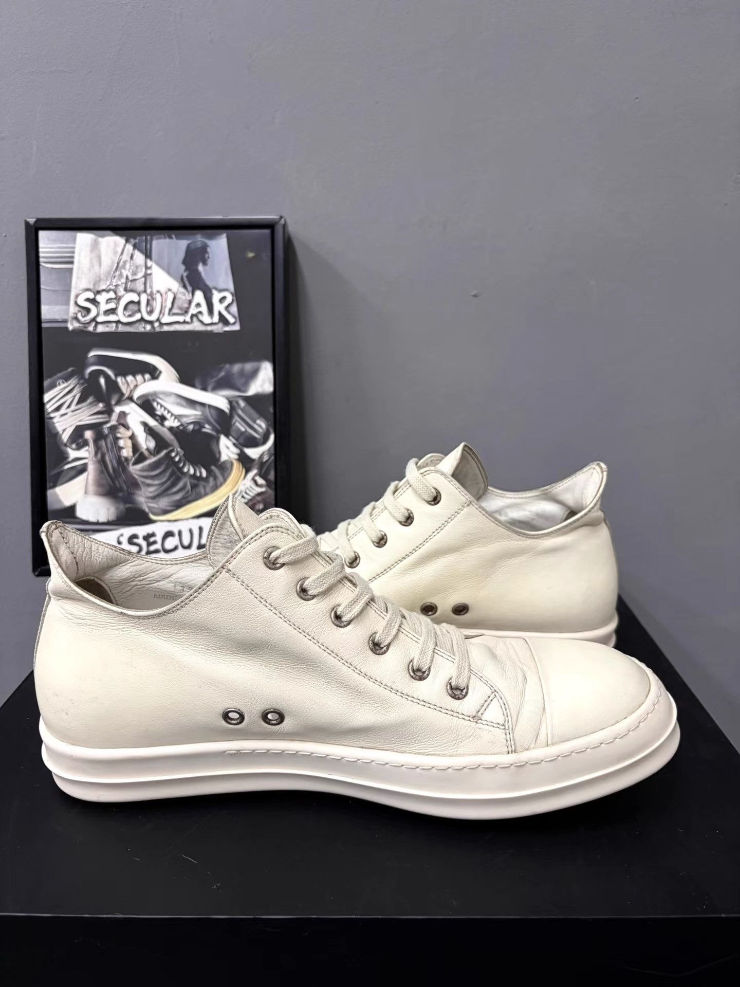 Rick Owens Rick Owens Mainline Milk White Low Sneakers K34 Size US 10.5 / EU 43-44 - 6 Thumbnail