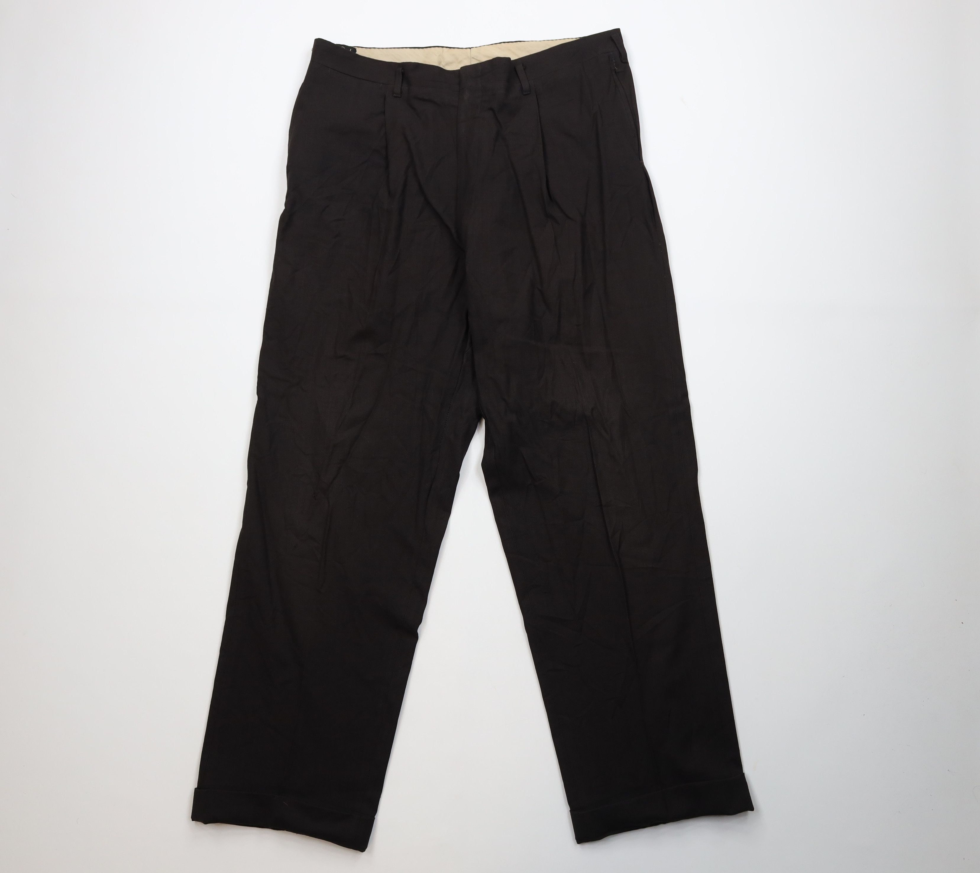 Vintage Vintage 50s Rockabilly Heavy Wool Loomed Gabardine Pants USA Size US 36 / EU 52 - 1 Thumbnail