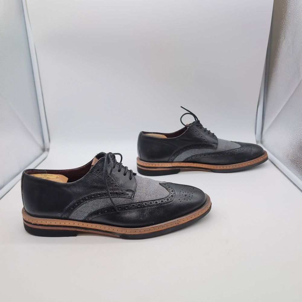 Ben Sherman Ben Sherman Black/Gray sz 11.5 Oxfords Leather Wingtip Desi Size US 11.5 / EU 44-45 - 5 Thumbnail