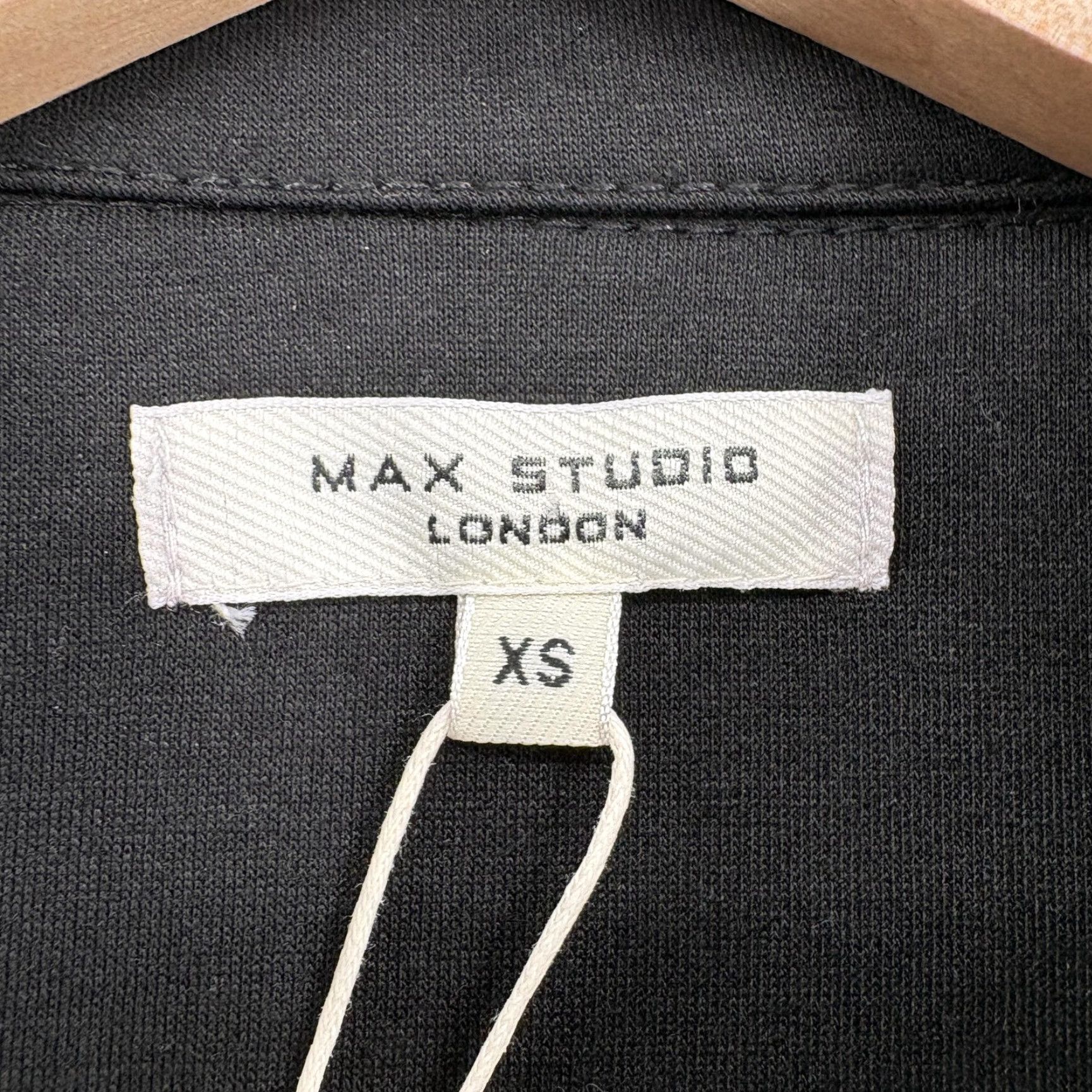 Vintage Max Studio Jacket Womens XS Black Knit Moto Asymmetrical Zip Biker Grunge NWT Size XS / US 0-2 / IT 36-38 - 4 Thumbnail