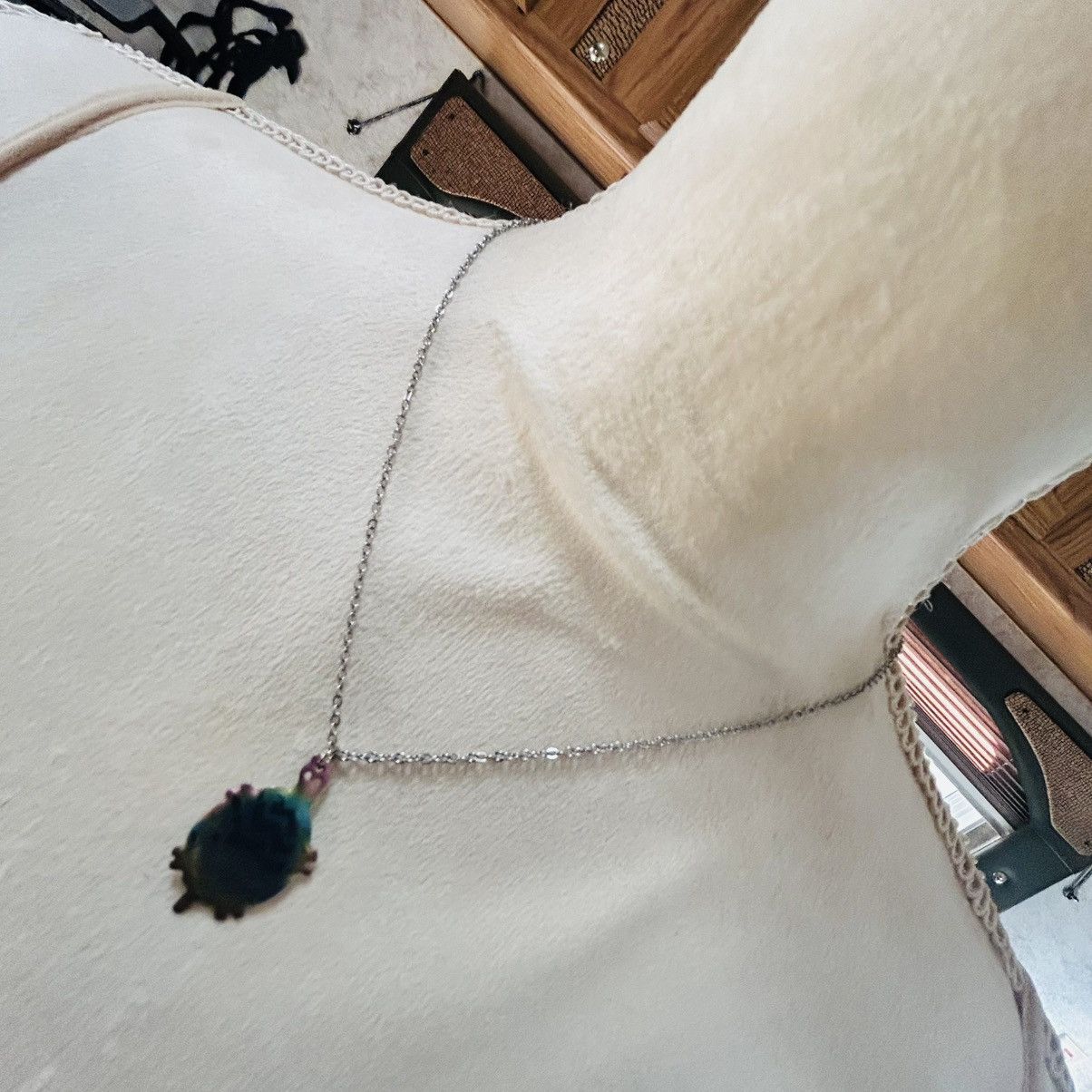 Handmade Handcrafted rainbow anodized turtle pendant necklace Size ONE SIZE - 1 Thumbnail