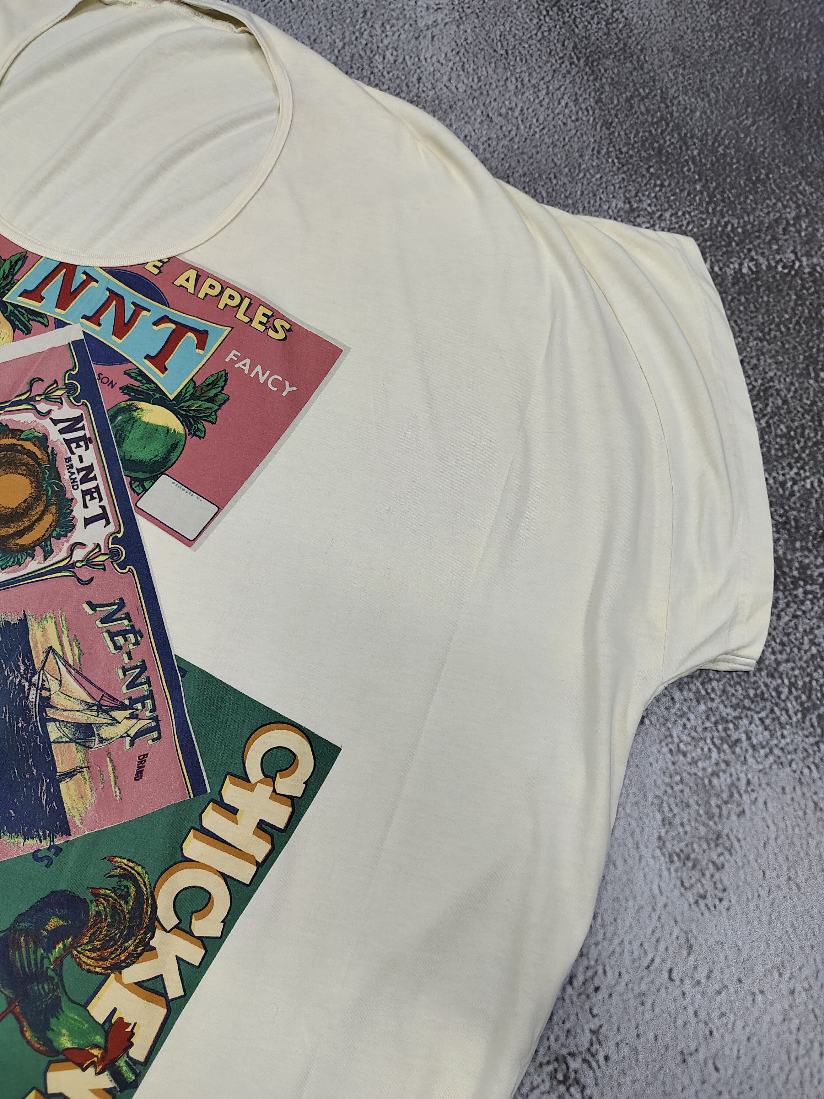 Ne-Net Ne-Net 🇯🇵 Oversized Dolman Sleeve Retro Food Label Collage Size L / US 10 / IT 46 - 8 Thumbnail