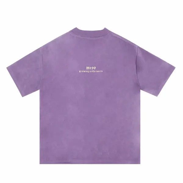 Japanese Brand Kasuga x Hino Purple retro letter print loose T-shirt Size US L / EU 52-54 / 3 - 2 Thumbnail