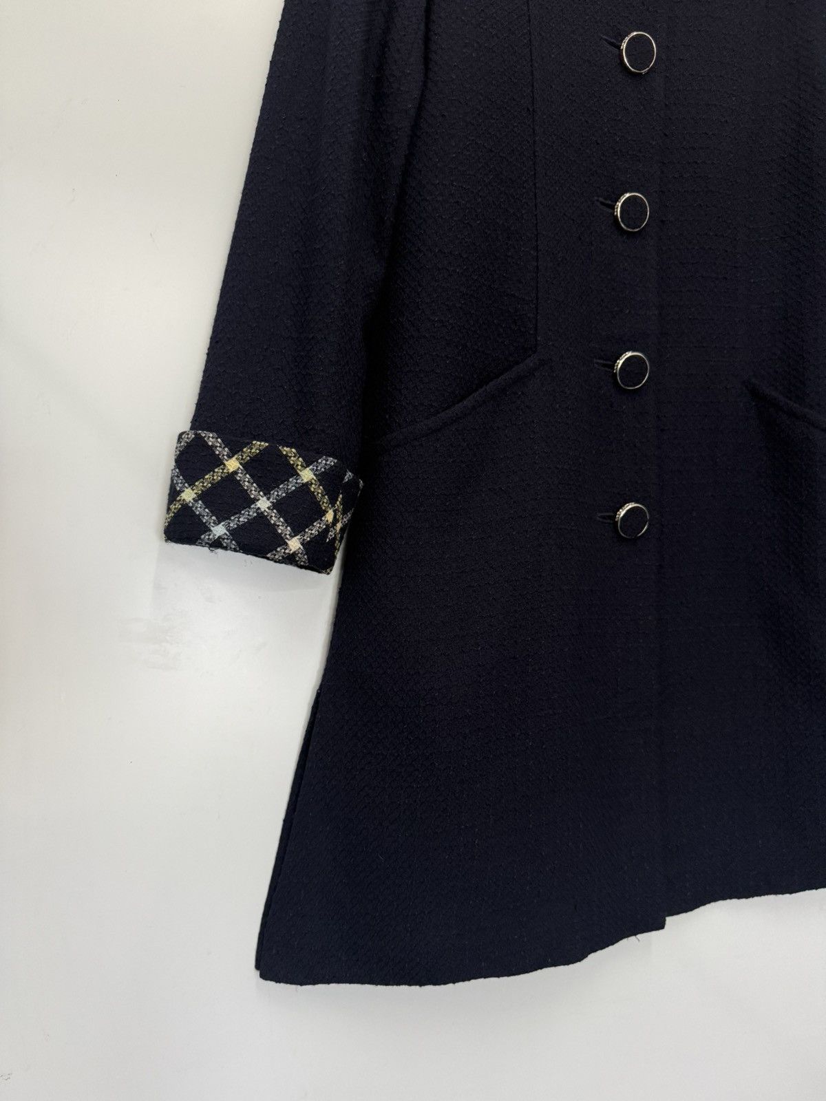 Courreges 🔥 VINTAGE PARIS LUXURY COURREGES WOOL LONG COAT IN BLUE Size S / US 4 / IT 40 - 3 Thumbnail