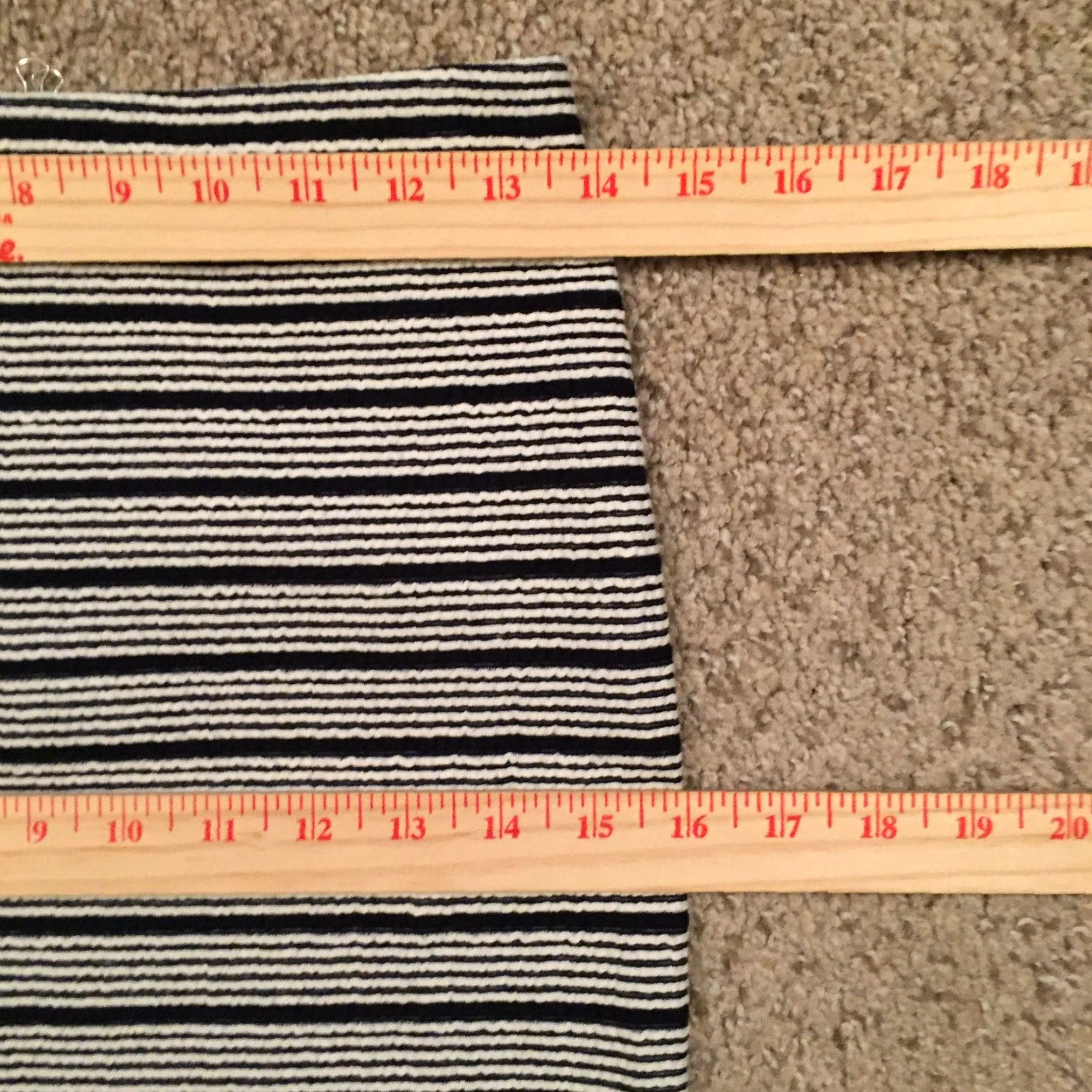 Loft LOFT Skirt XS Knee Length Unlined Pull On Black White Striped Cotton Blend Elastic Waist Vintage No (No) Size 26" / US 2 / IT 38 - 3 Thumbnail