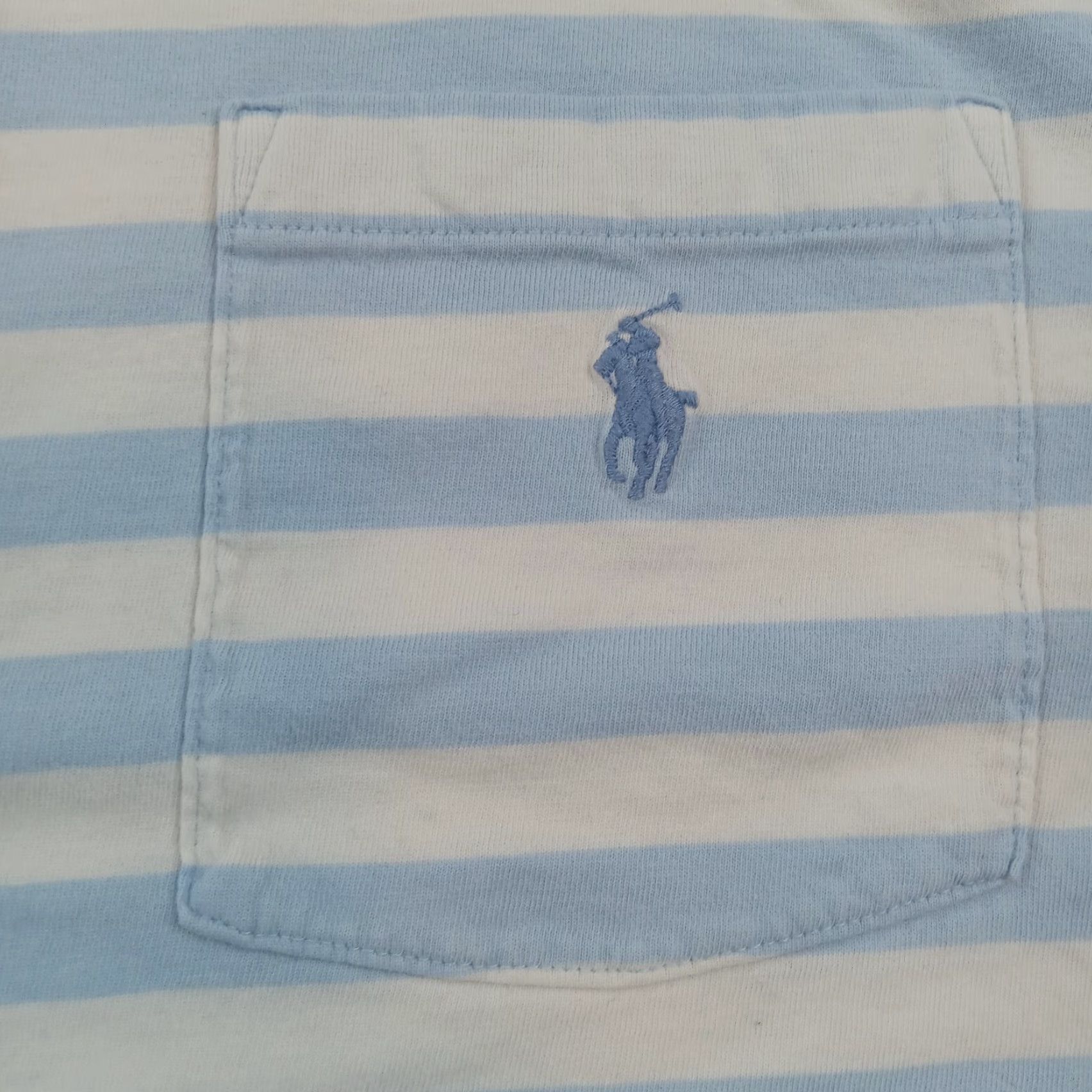 Ralph Lauren Ralph Lauren Mens Polo Shirt Large Blue White Striped Classic Fit Size US L / EU 52-54 / 3 - 5 Thumbnail