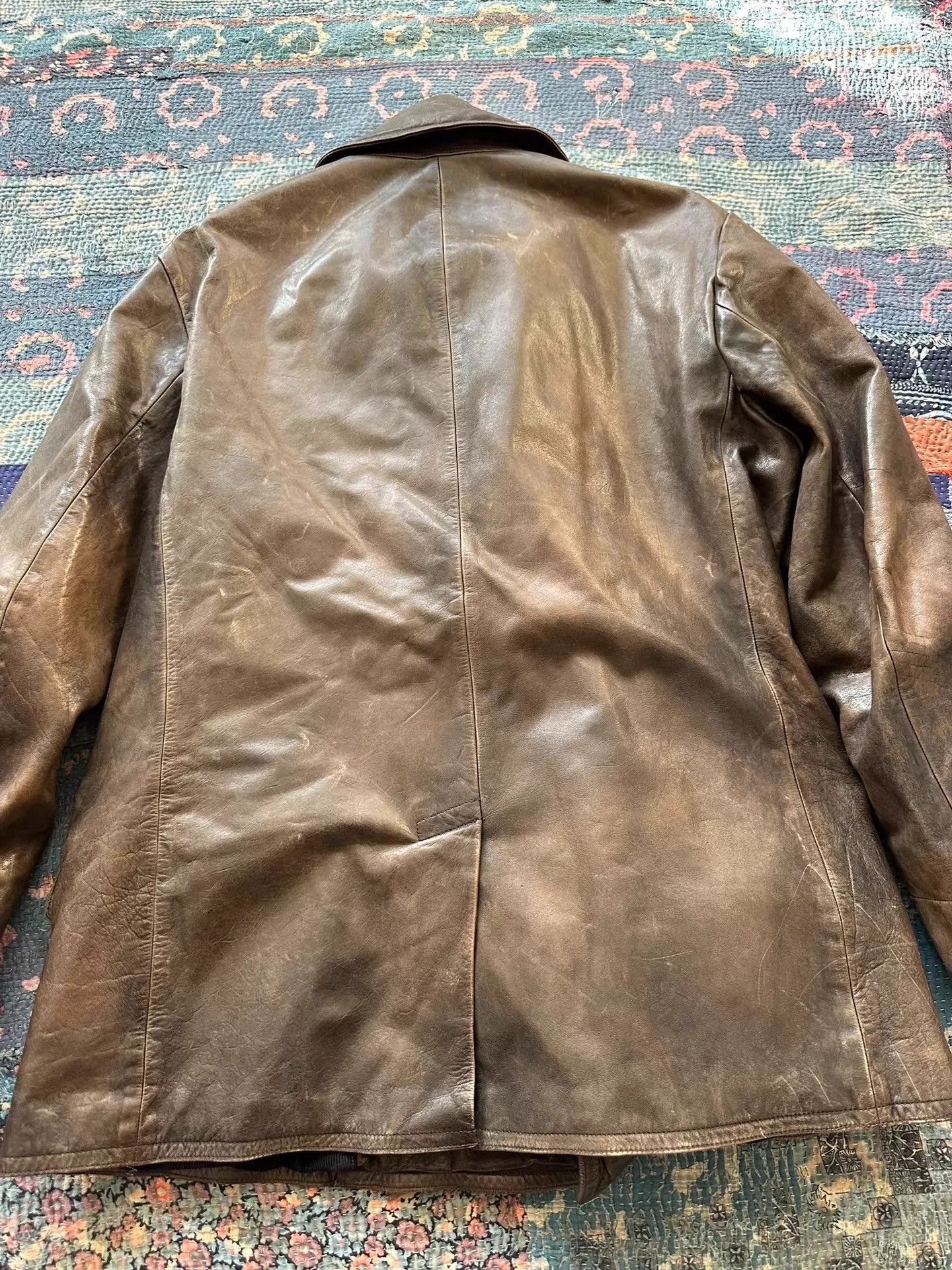 RRL Ralph Lauren RRL Distressed Color Wash Leather Coat L (XL Fit) Corduroy Size US L / EU 52-54 / 3 - 2 Thumbnail