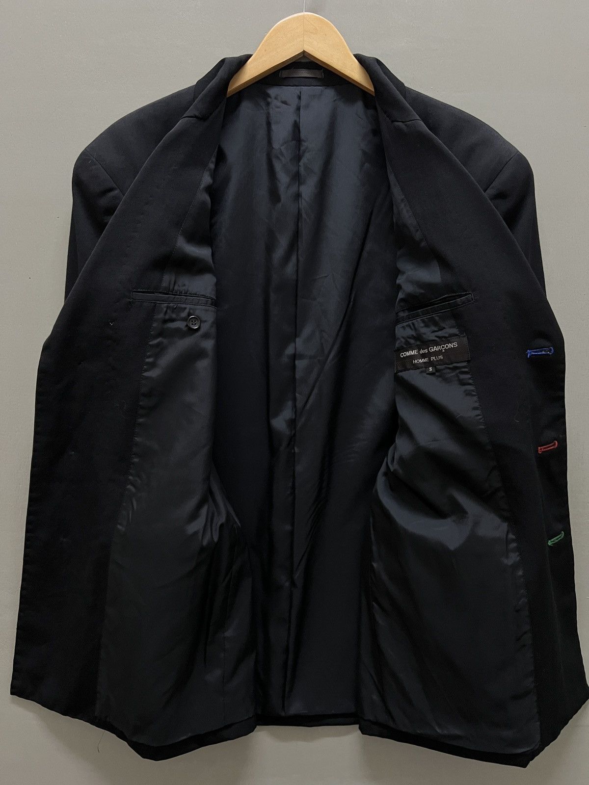 Comme des Garcons Homme Plus Vintage 1988 Comme Des Garçons black Wool Blazer Size 42R - 9 Thumbnail