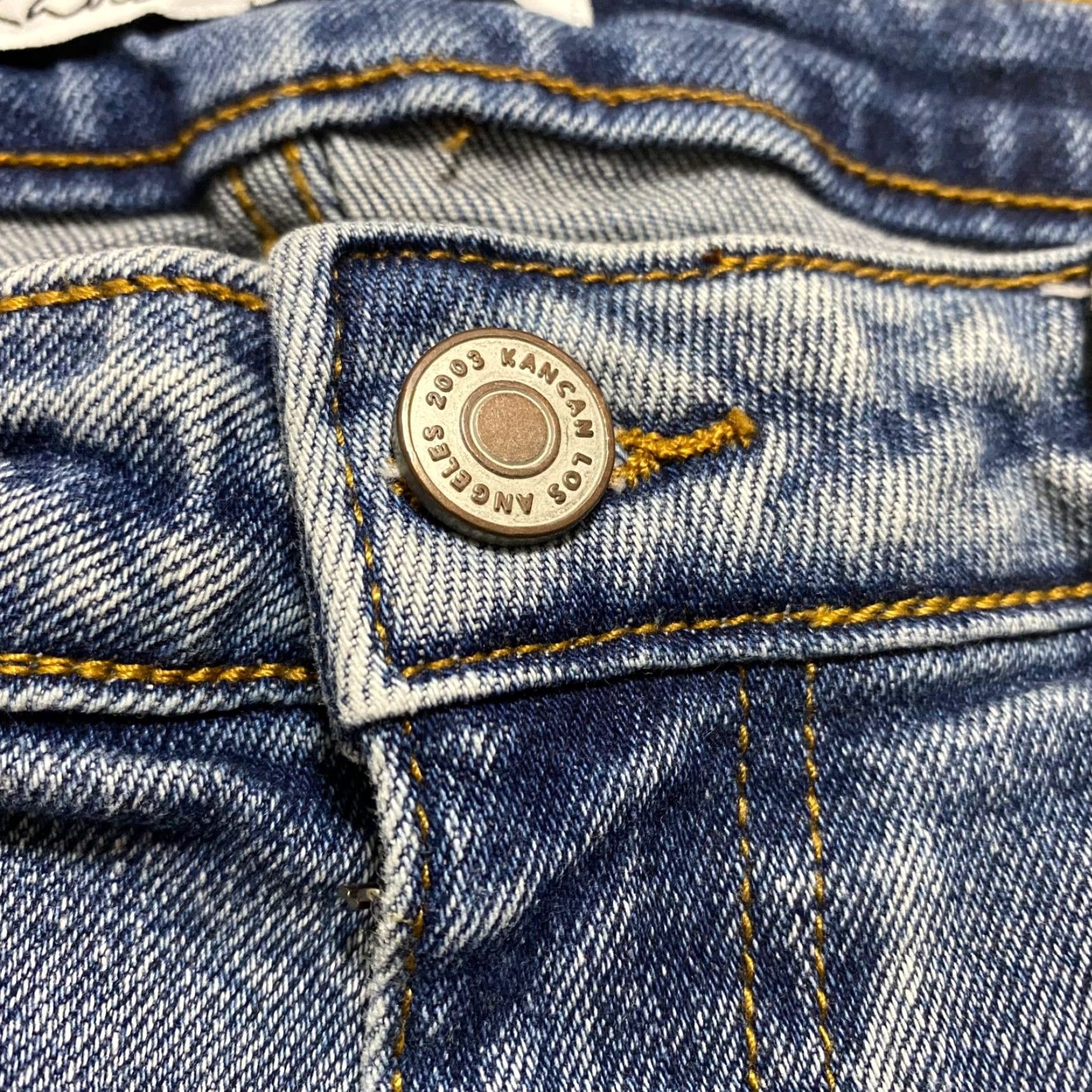 Vintage Kancan Womens Jeans 27 Blue Denim Mid Rise Skinny Distressed Size 27" / US 4 / IT 40 - 6 Thumbnail