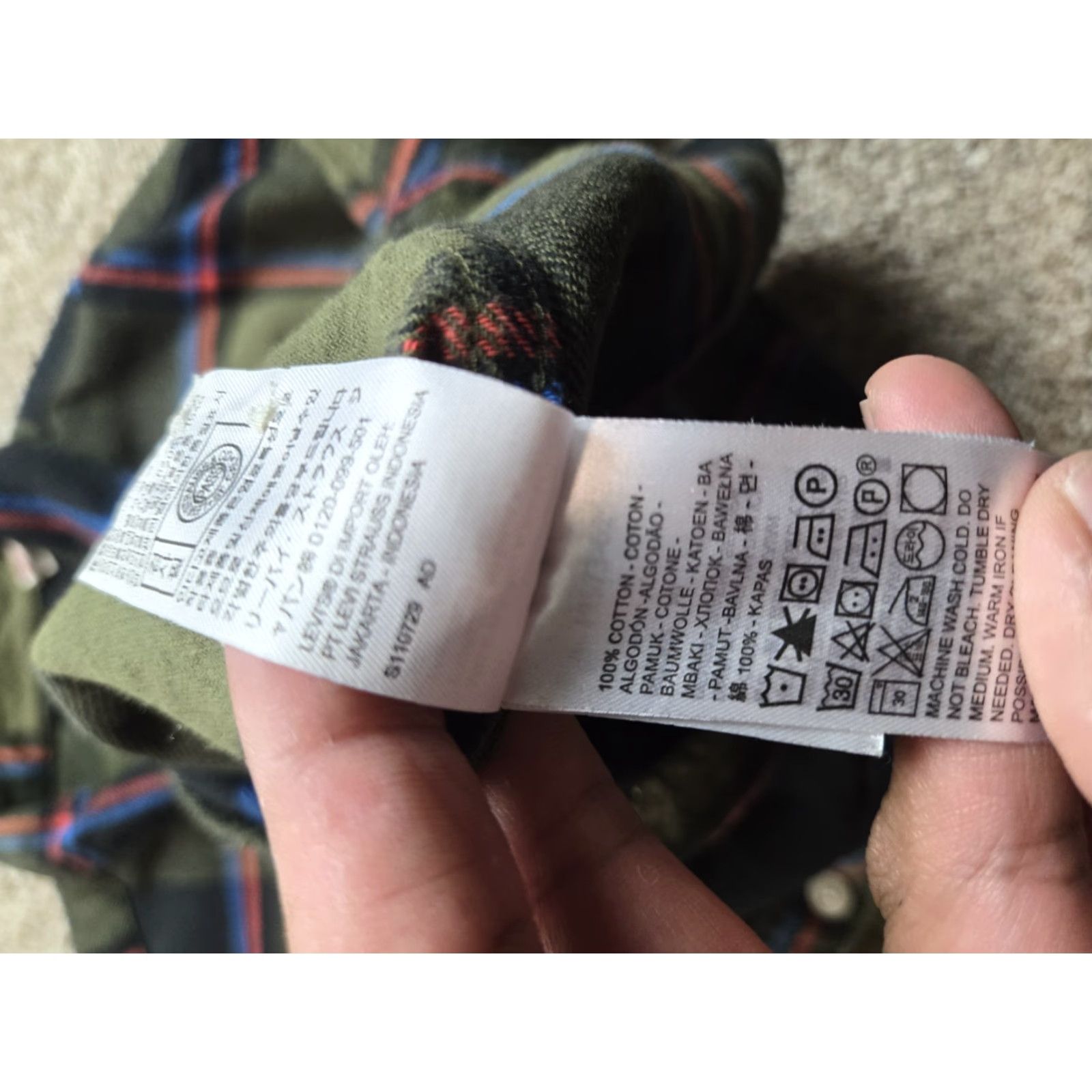 Levi's Levi's Jackson Worker Flannel Shirt XL Green Plaid Long Sleeve Relaxed Fit Mens Button-Up | Cotton Flannel | Vintage: No Size US XL / EU 56 / 4 - 7 Thumbnail