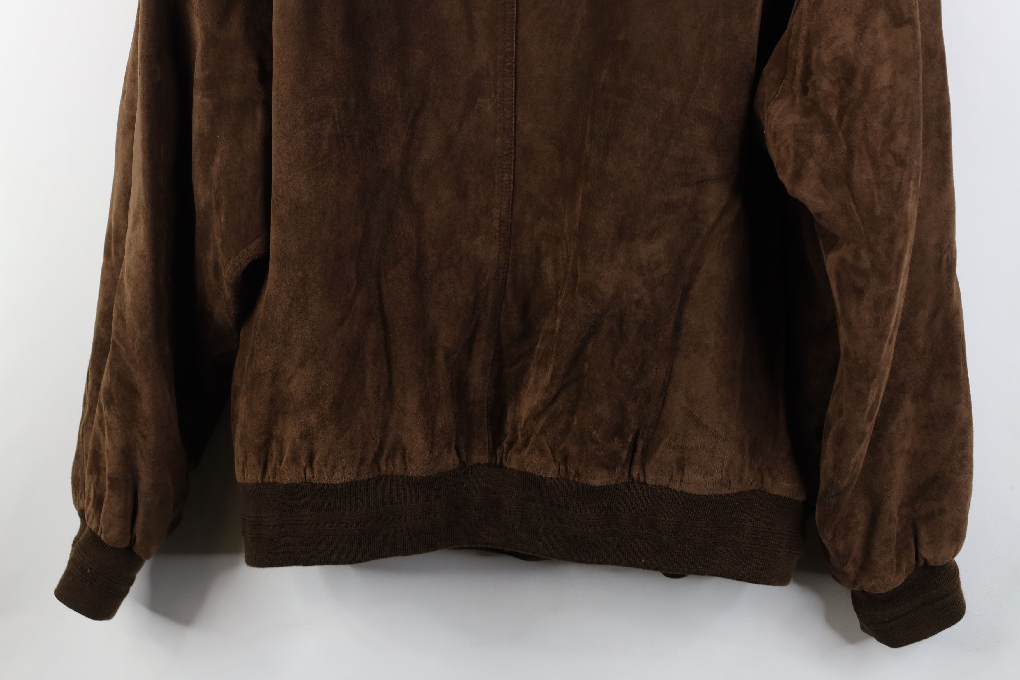 Vintage Vintage 90s Streetwear Suede Leather Bomber Jacket Brown Size US XL / EU 56 / 4 - 16 Thumbnail