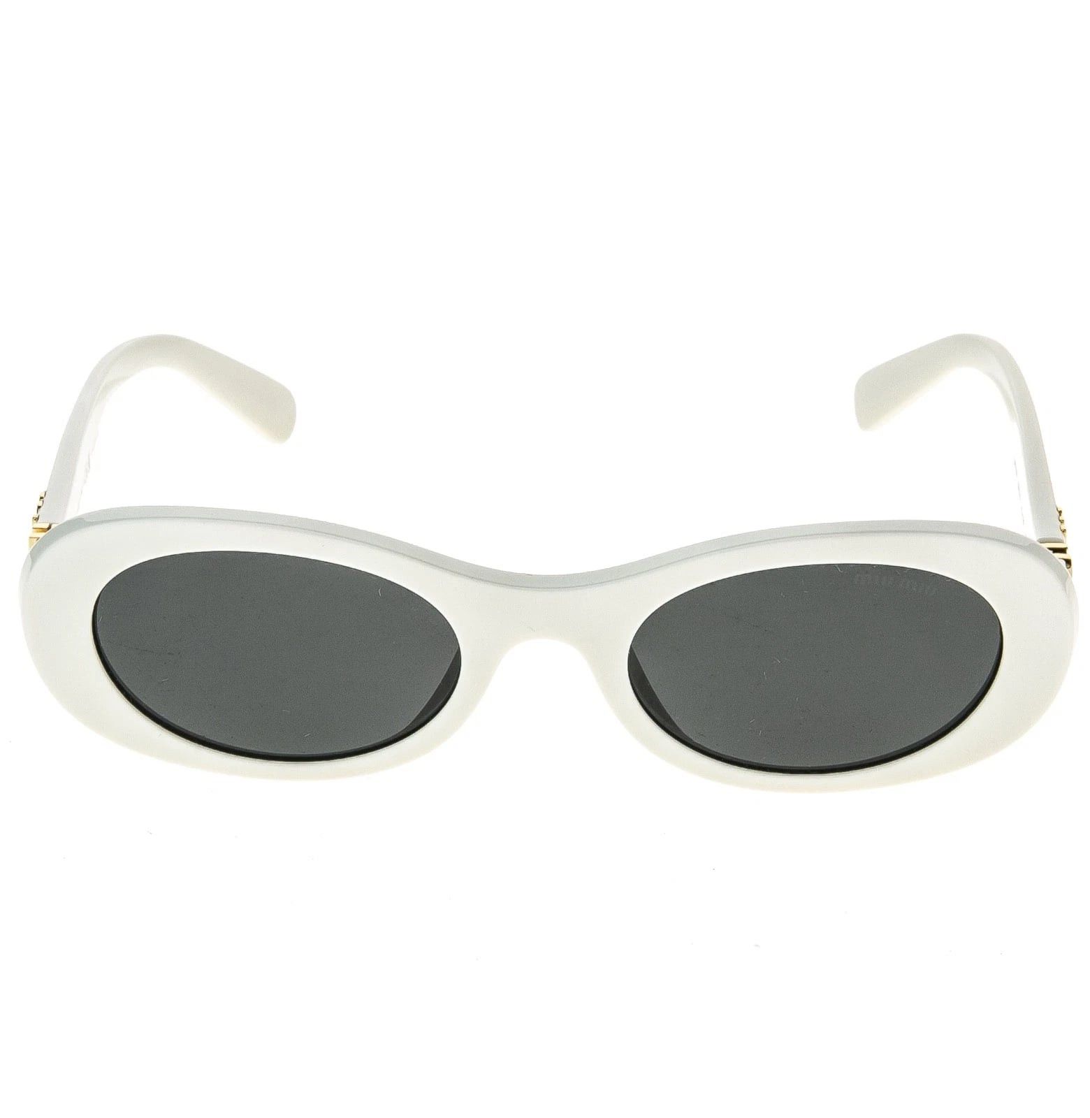 Miu Miu MIU MIU MU06ZS GLIPMSE LOGO 06Z White Logo Oval Luxury Size ONE SIZE - 5 Thumbnail